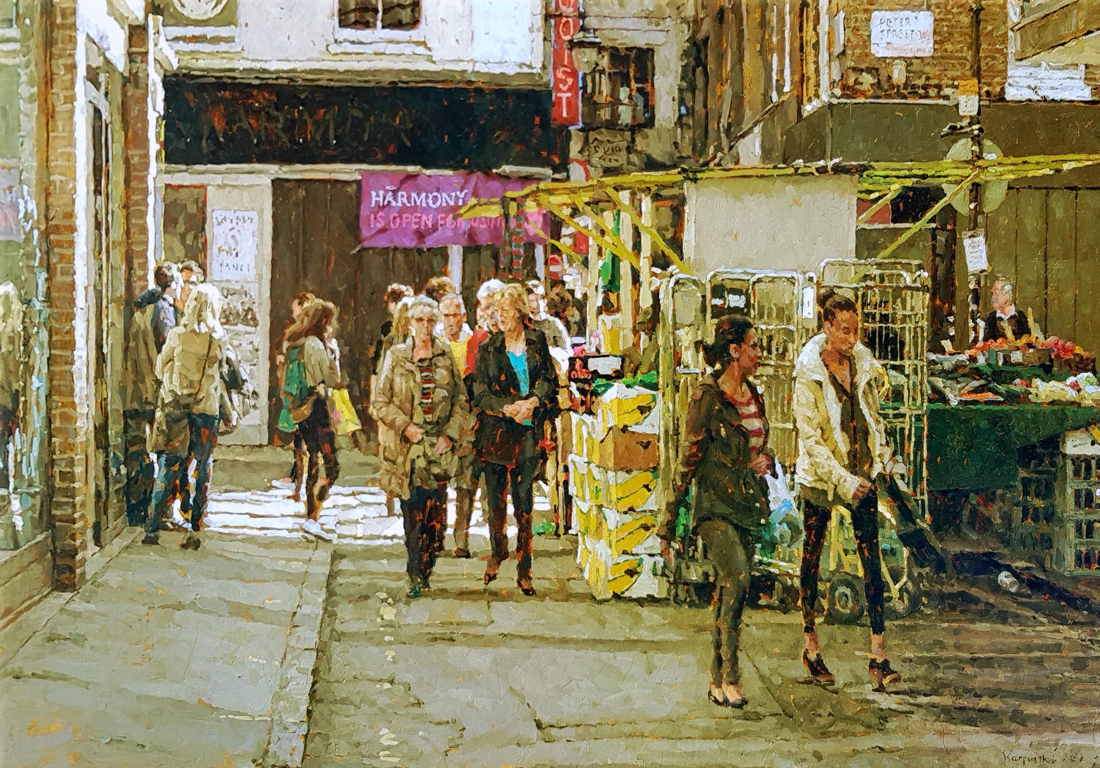 Berwick Street Market - Painting by Tony Karpinski