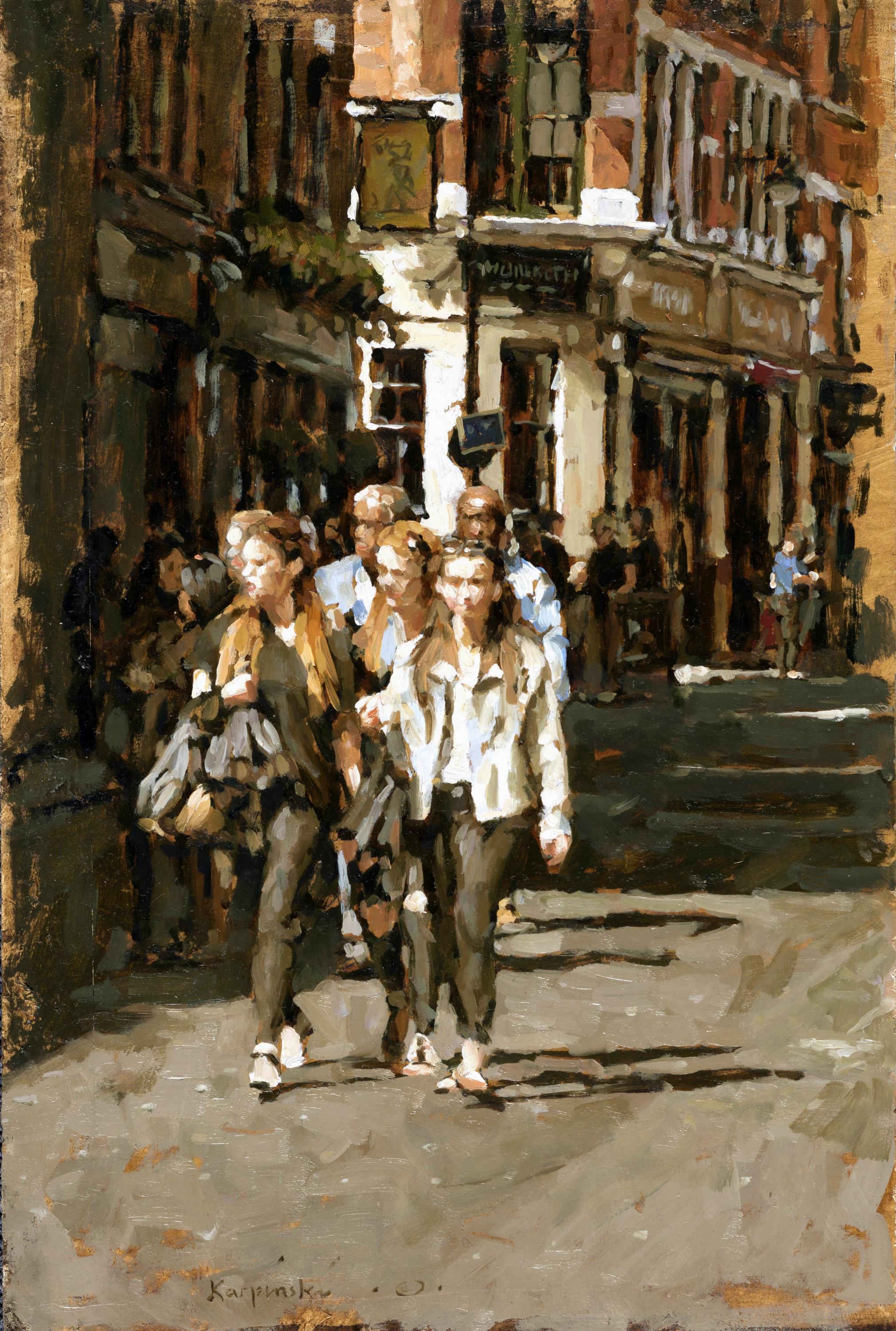 Out with Friends - Painting by Tony Karpinski