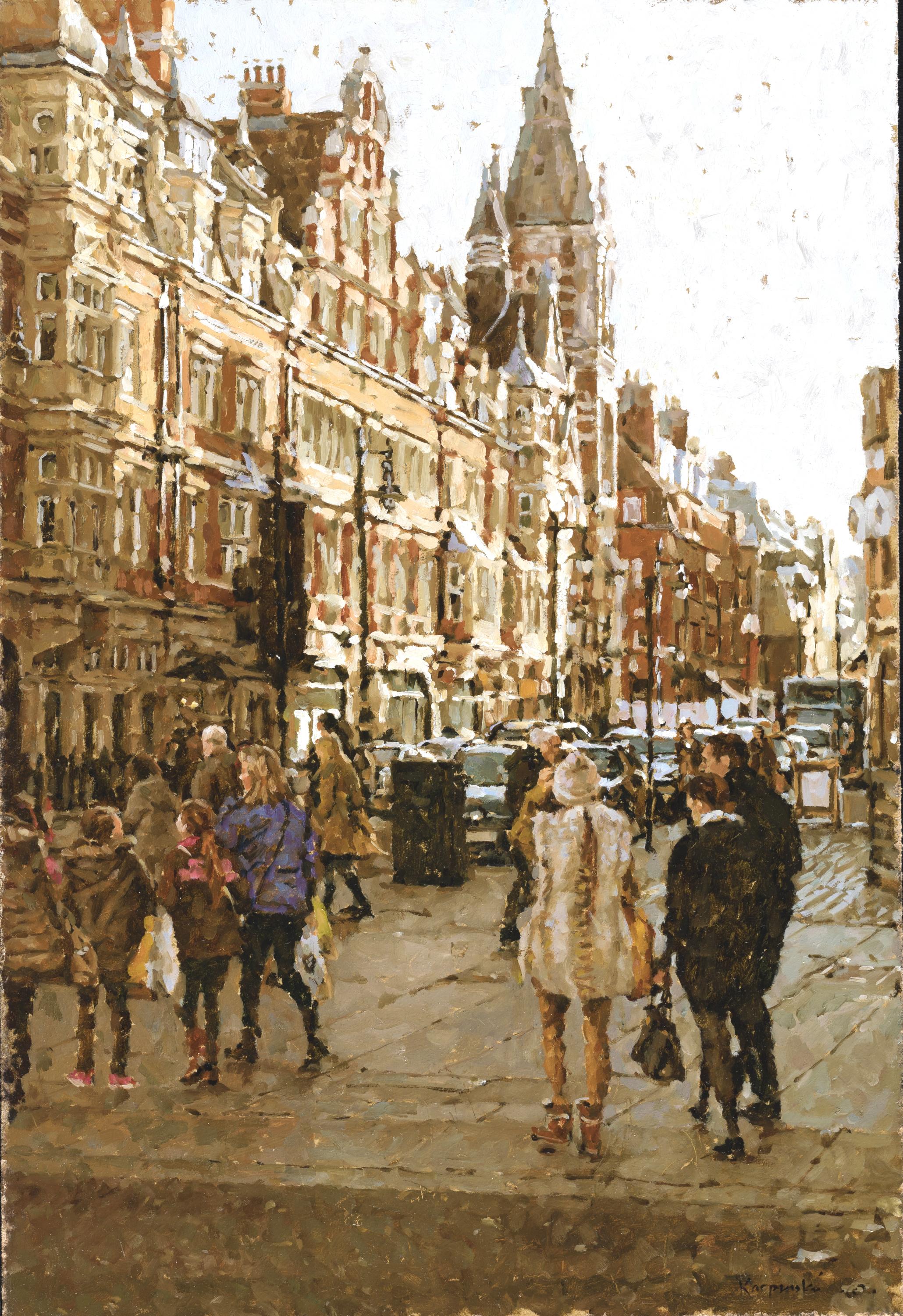 Off Oxford Street - Painting by Tony Karpinski