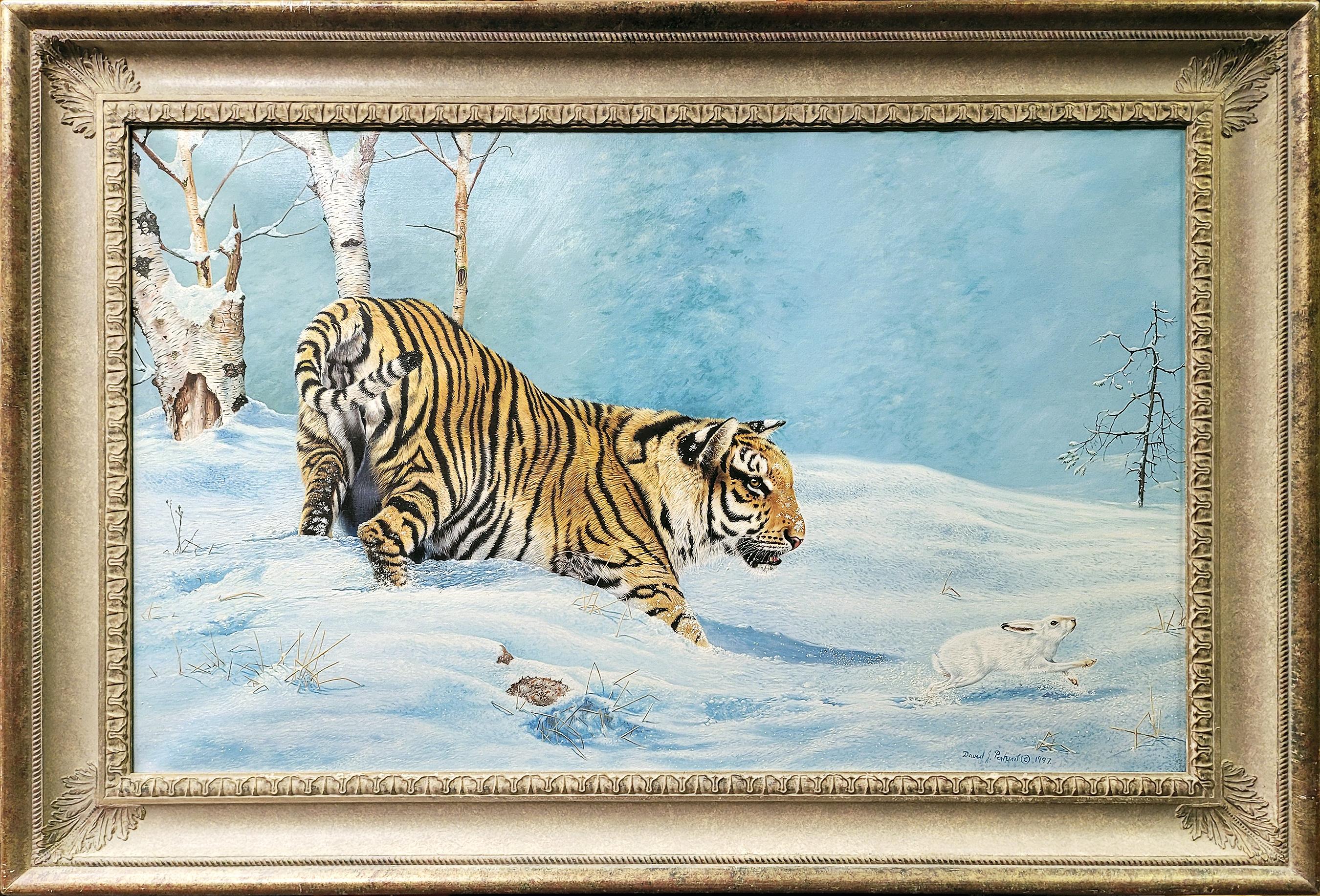 David J Perkins Landscape Painting - Siberian Tiger