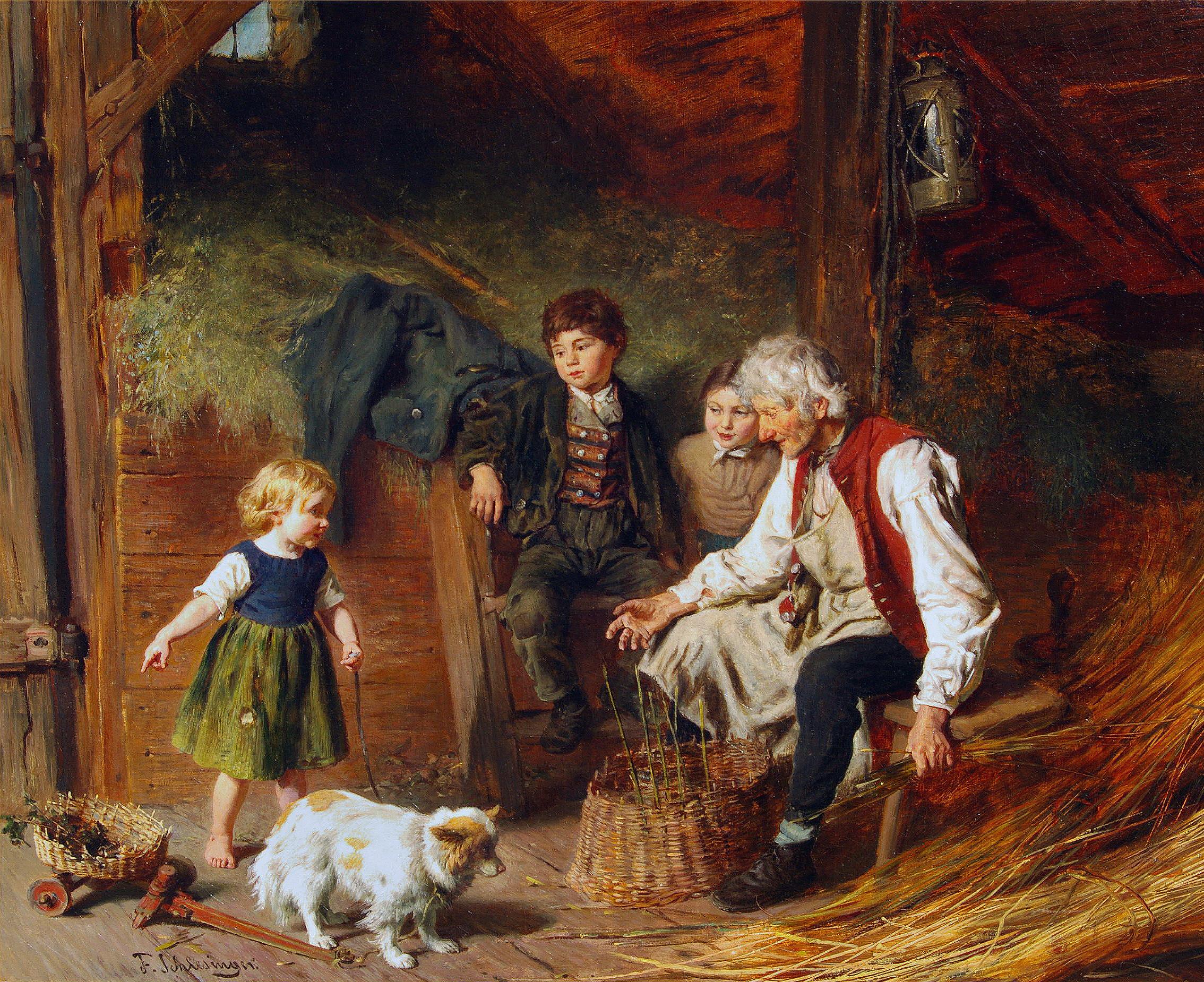 Visiter l'atelier de Grandpa's - Painting de Felix Schlesinger