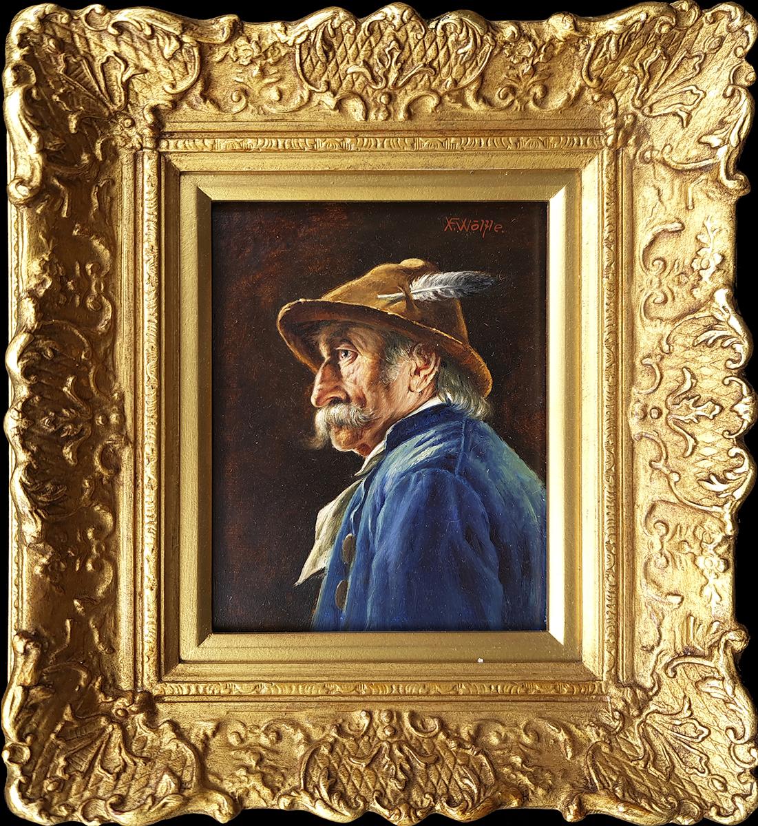 Franz Xavier Wolfle Portrait Painting - A Distinguished Gentleman
