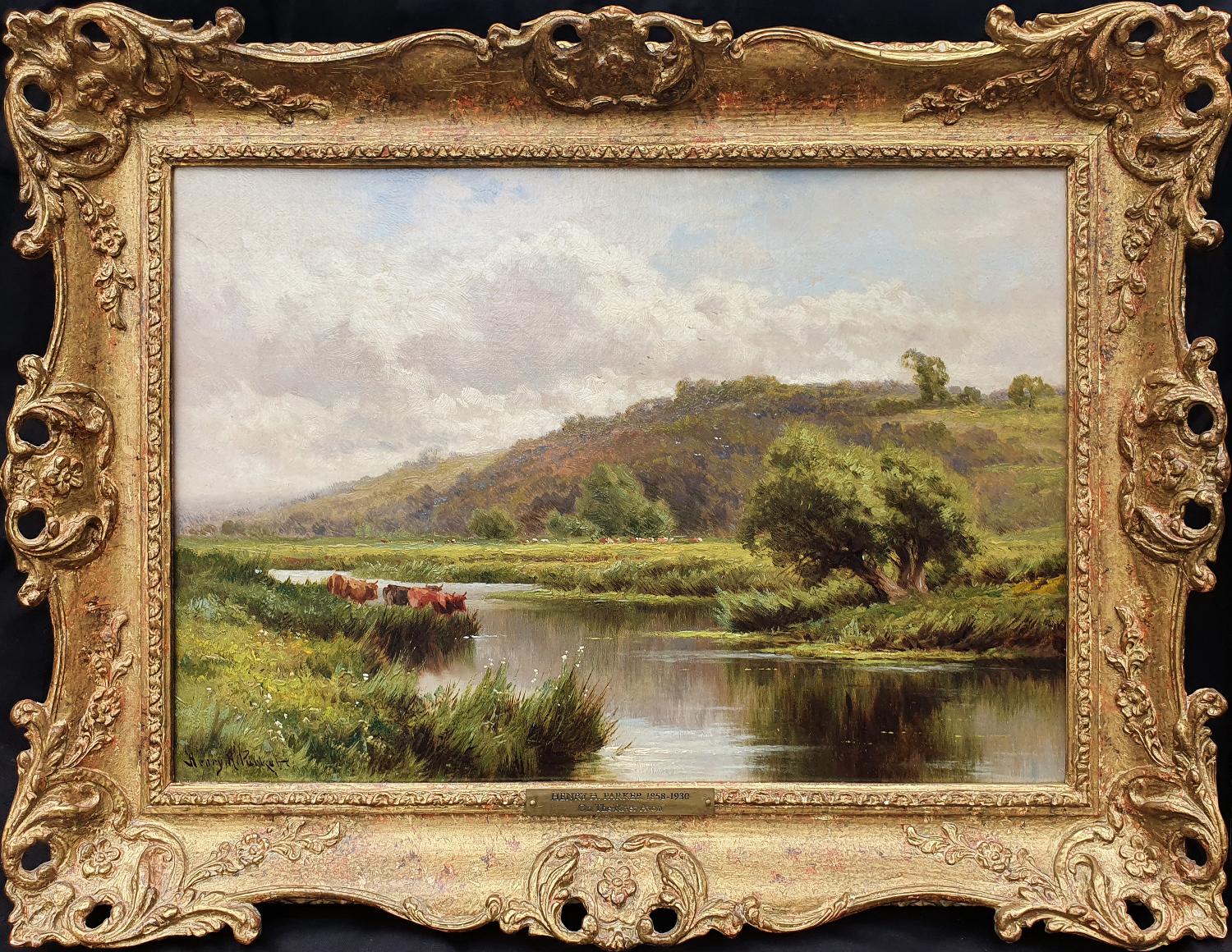 On the River Avon & The Silent Stream at The Ouse at Hemingford Grey (Pair) - Painting by Henry Hillingford Parker 