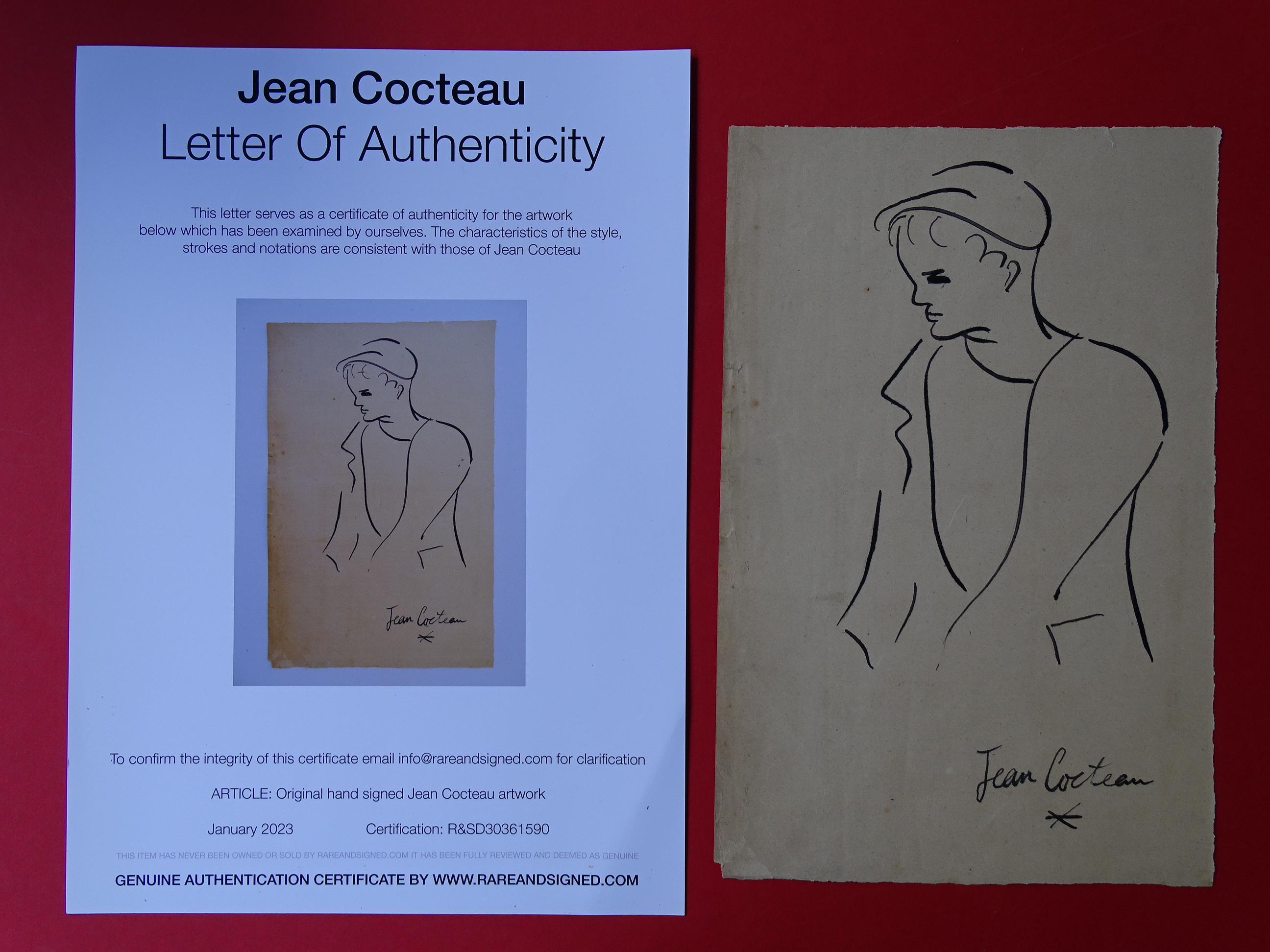 Tusche-Zeichnung – Art von Jean Cocteau