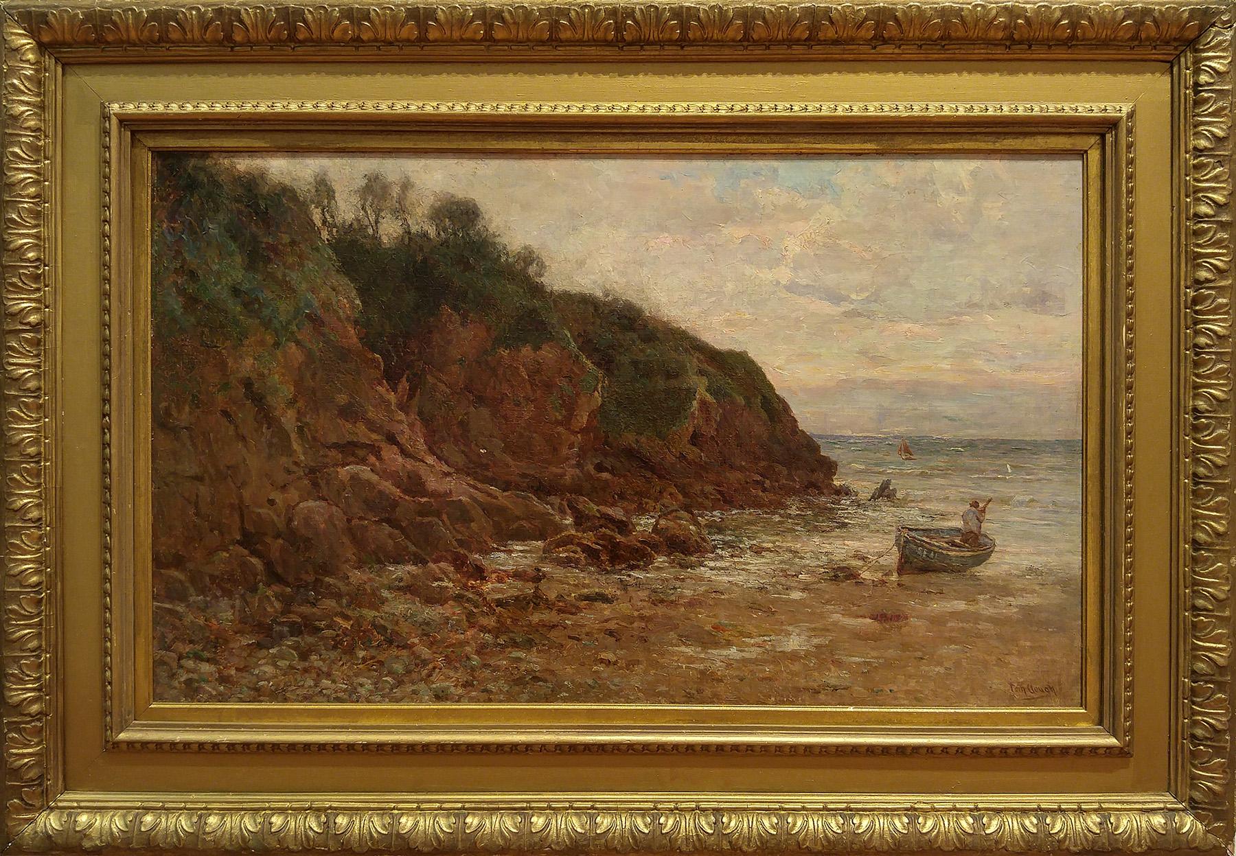 Thomas Clough Landscape Painting - The Cliffs, British Impressionism