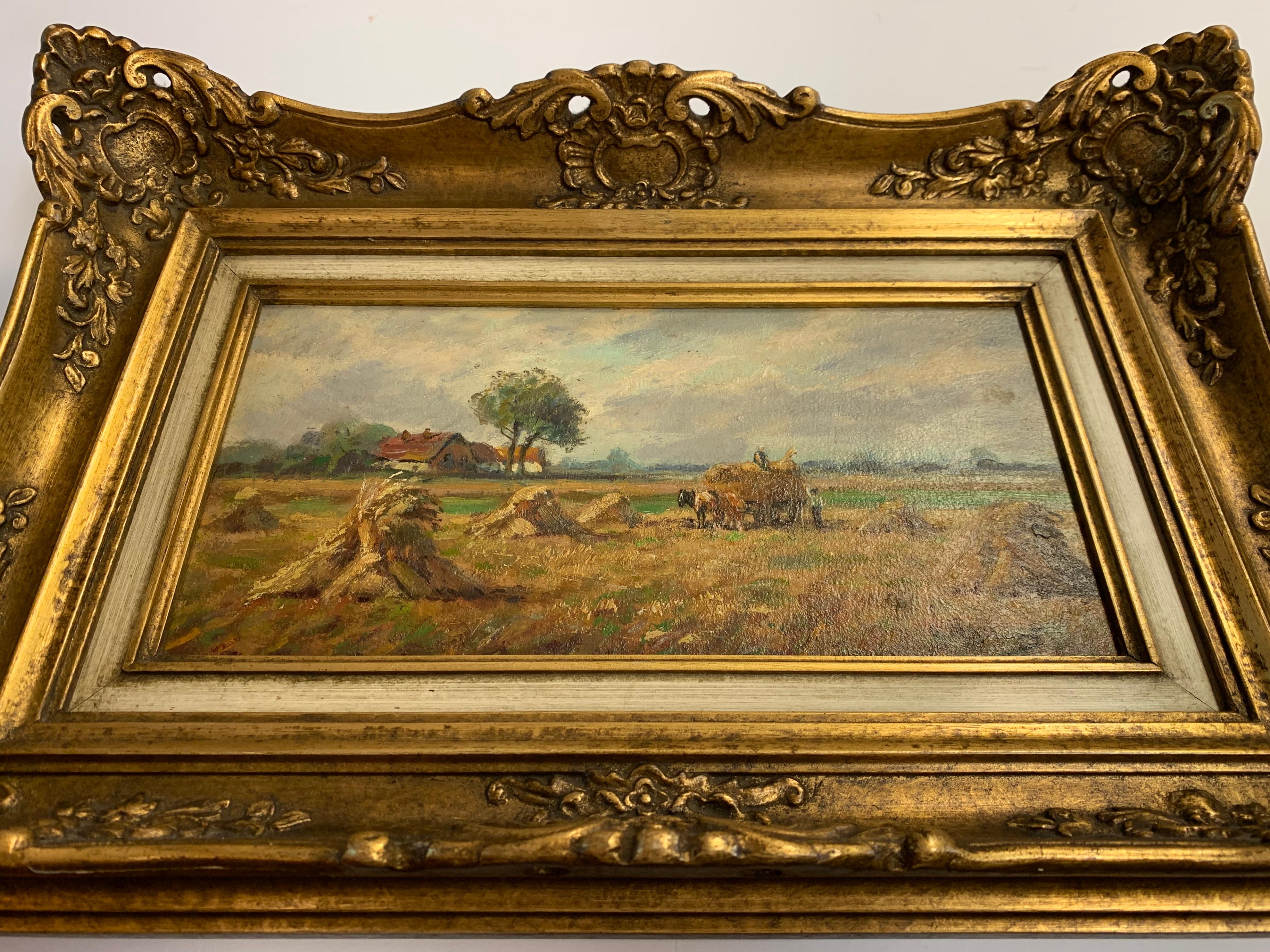 La moisson, Impressionniste Haystack 19ème siècle - Réalisme Painting par G. Rhumont