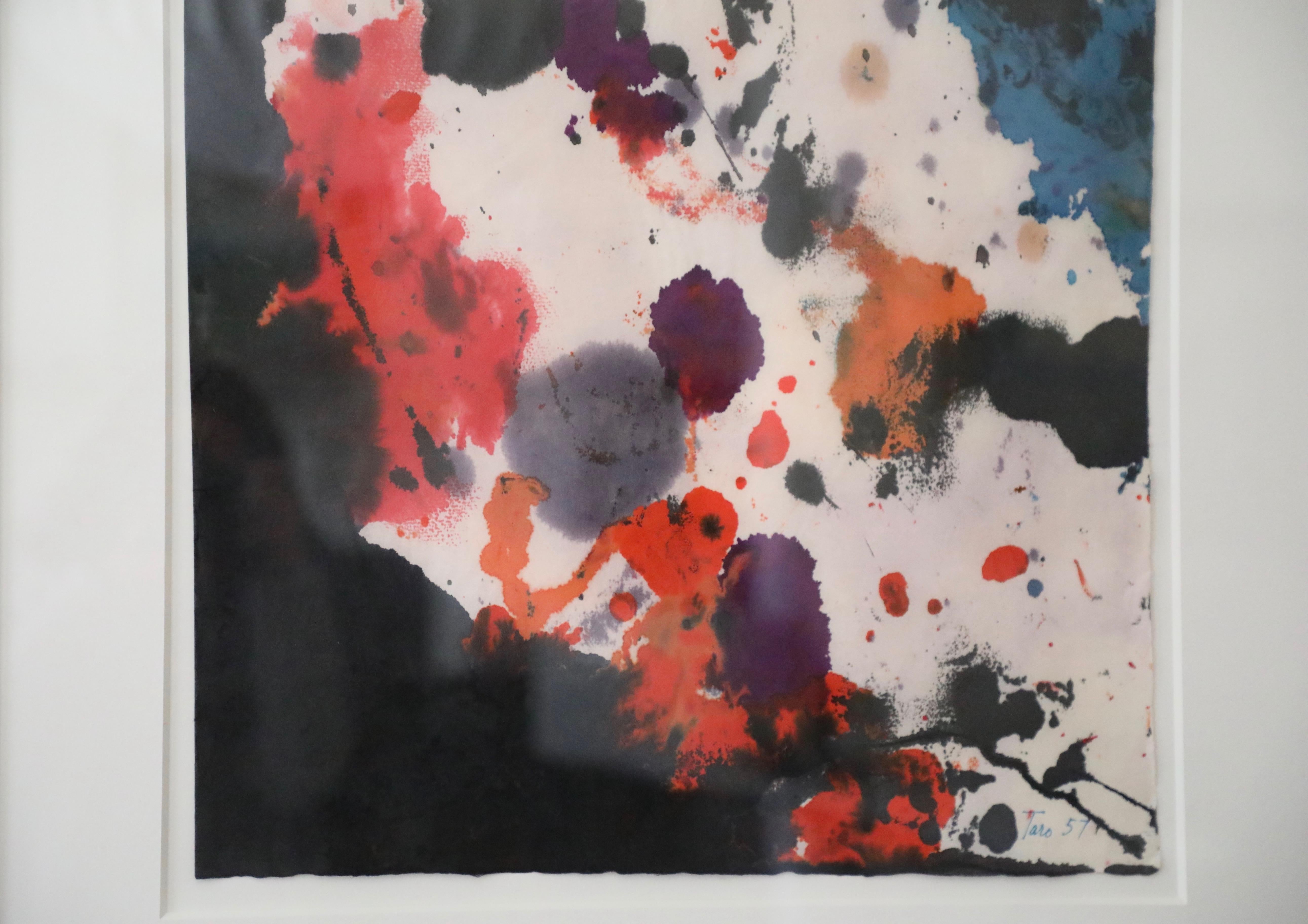 Taro Yamamoto, Colorful Abstract Watercolor on Paper  1