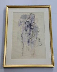 Untitled Figural Pastel Drawing on Paper