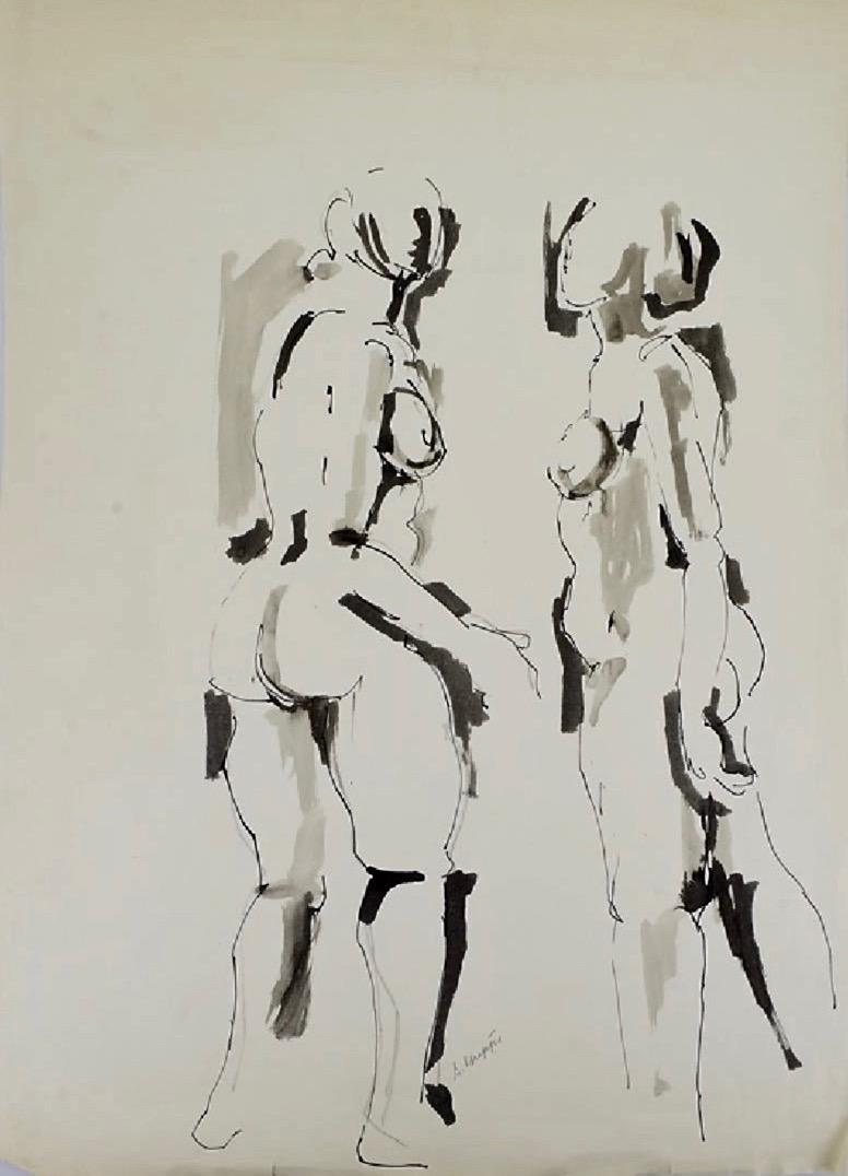 Salvatore Grippi, Figurative Ink and Wash on Paper 1