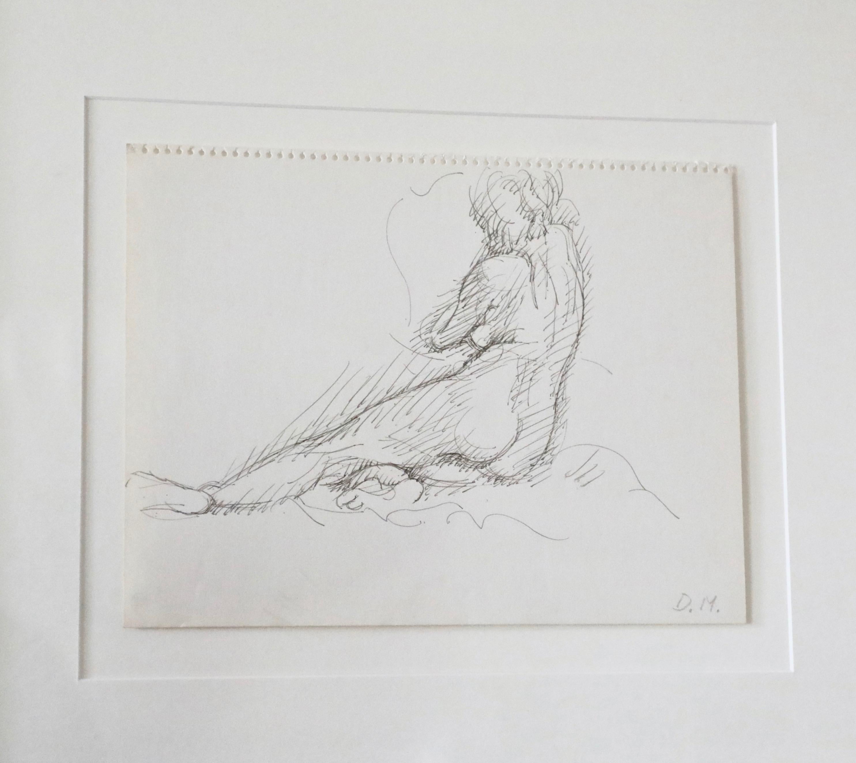 Untitled Drawing of a Reclining Woman - Art by Dora Maar