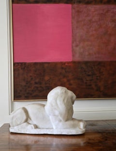 Marble Sculpture of a Reclining Lion