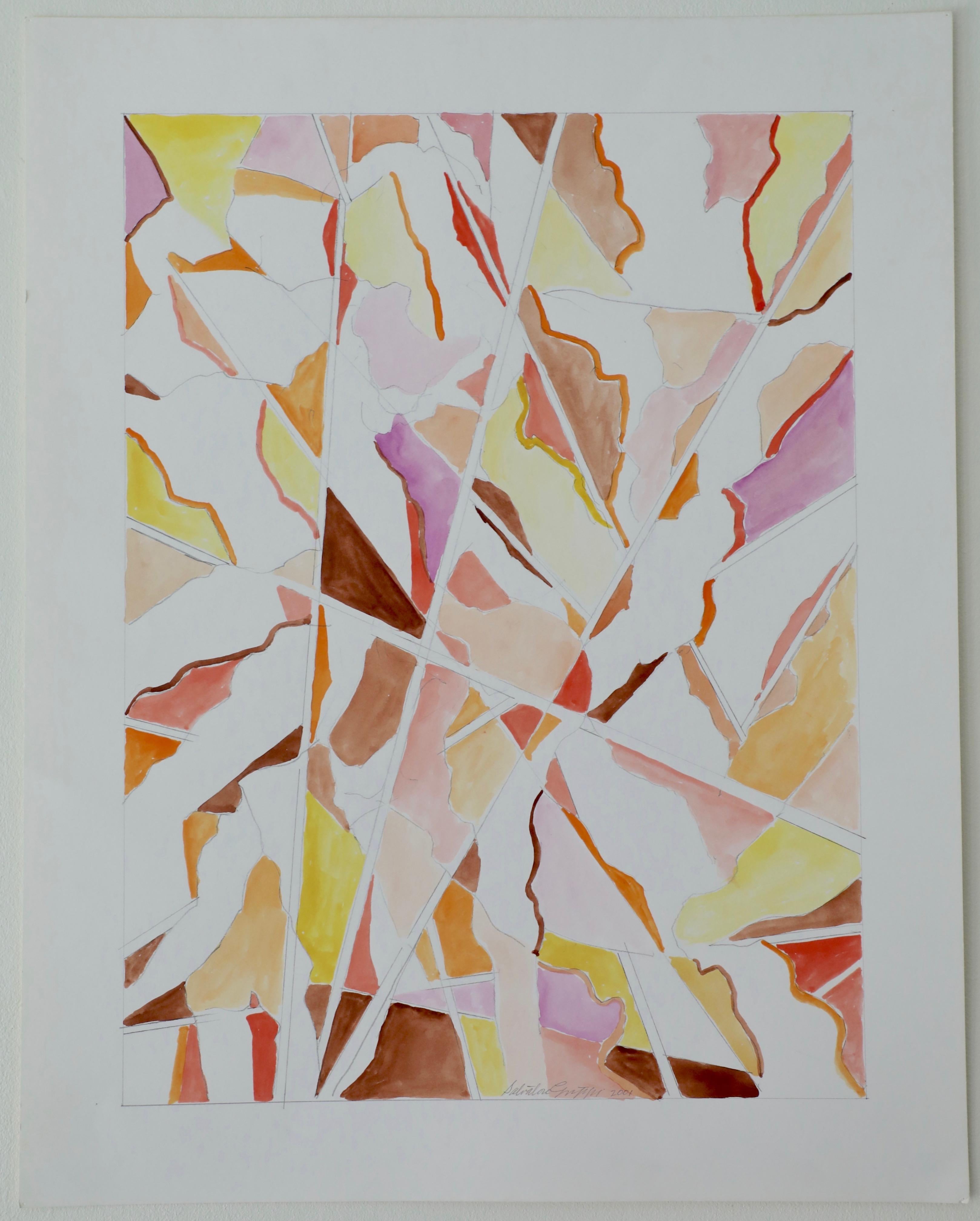 Abstract Geometric Work on Paper - Art by Salvatore Grippi