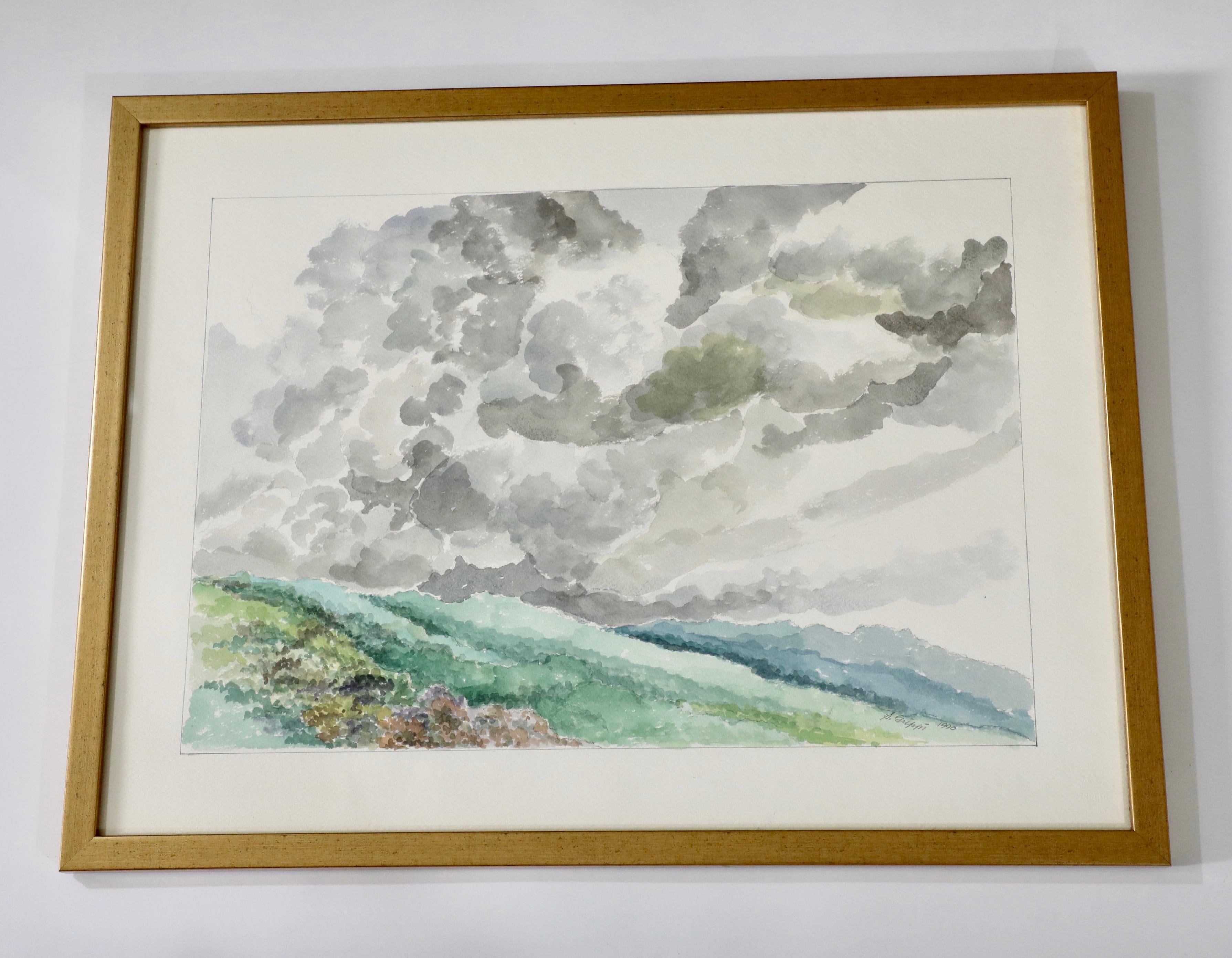 Salvatore Grippi Abstract Drawing - Watercolor and Pencil Landscape