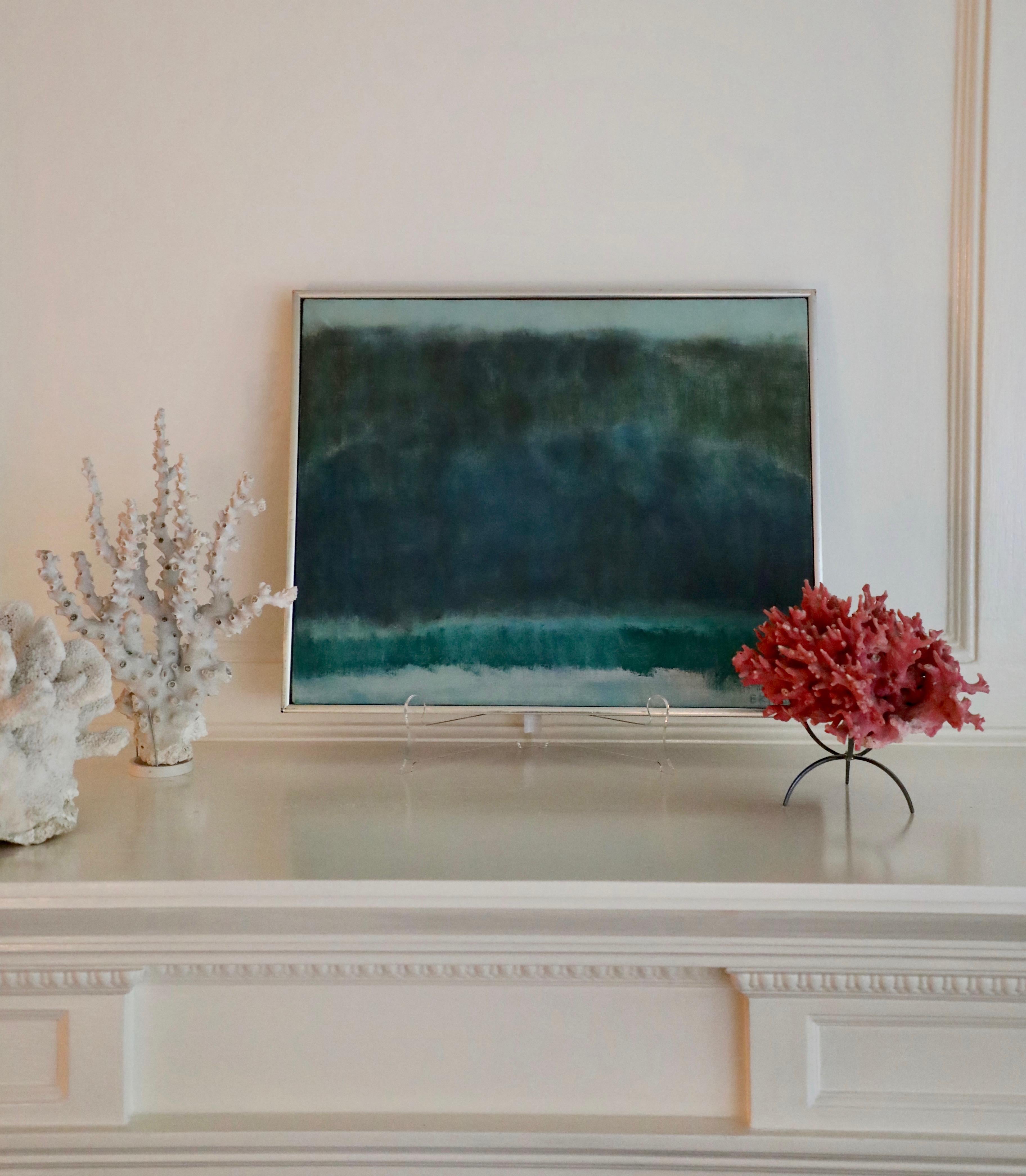 Abstracted Landscape Oil on Canvas, Fog - Painting by Elaine Kaufman Feiner