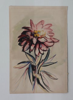 Floral Watercolor and Graphite on Paper