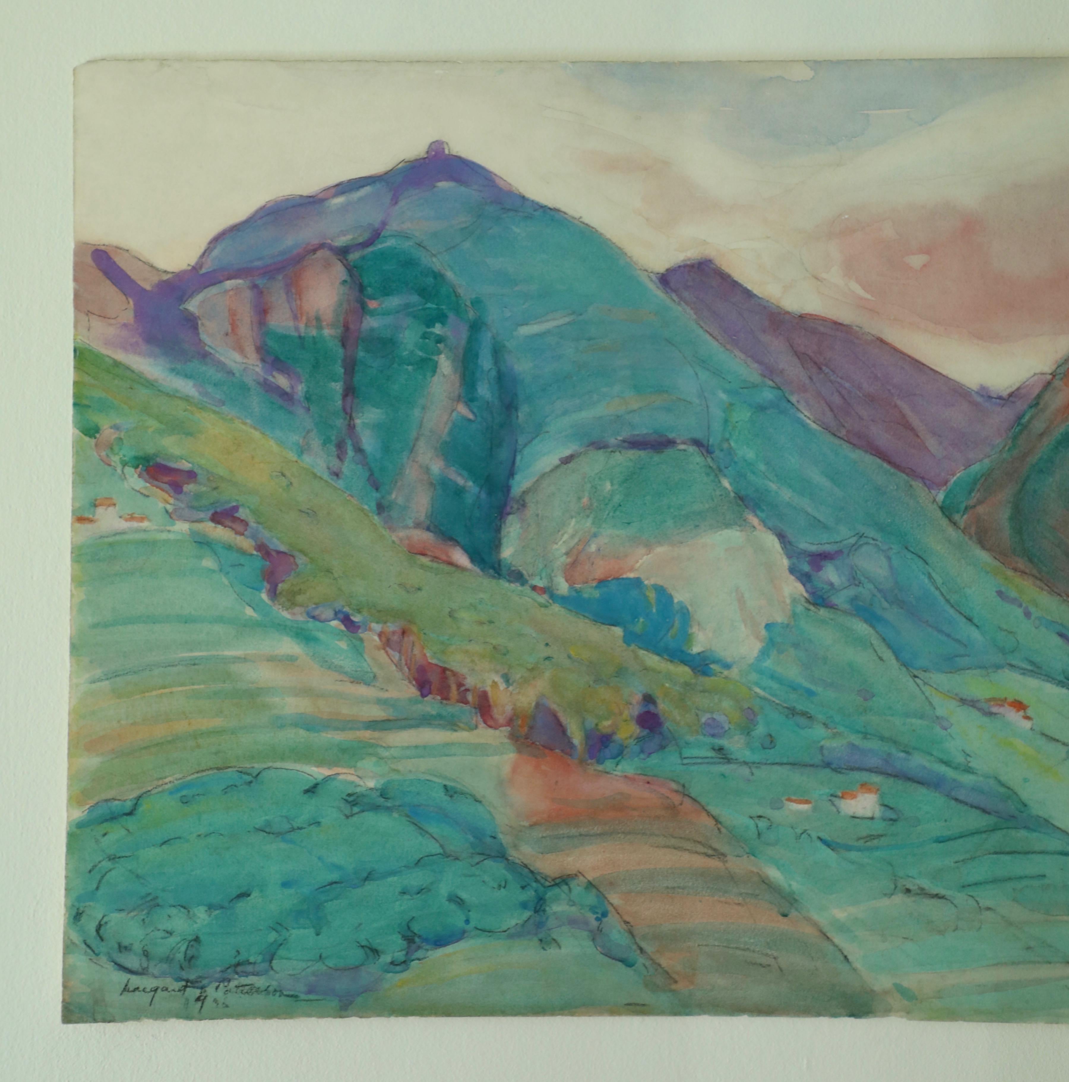 Watercolor and Graphite Landscape on Paper - Art by Margaret Jordan Patterson