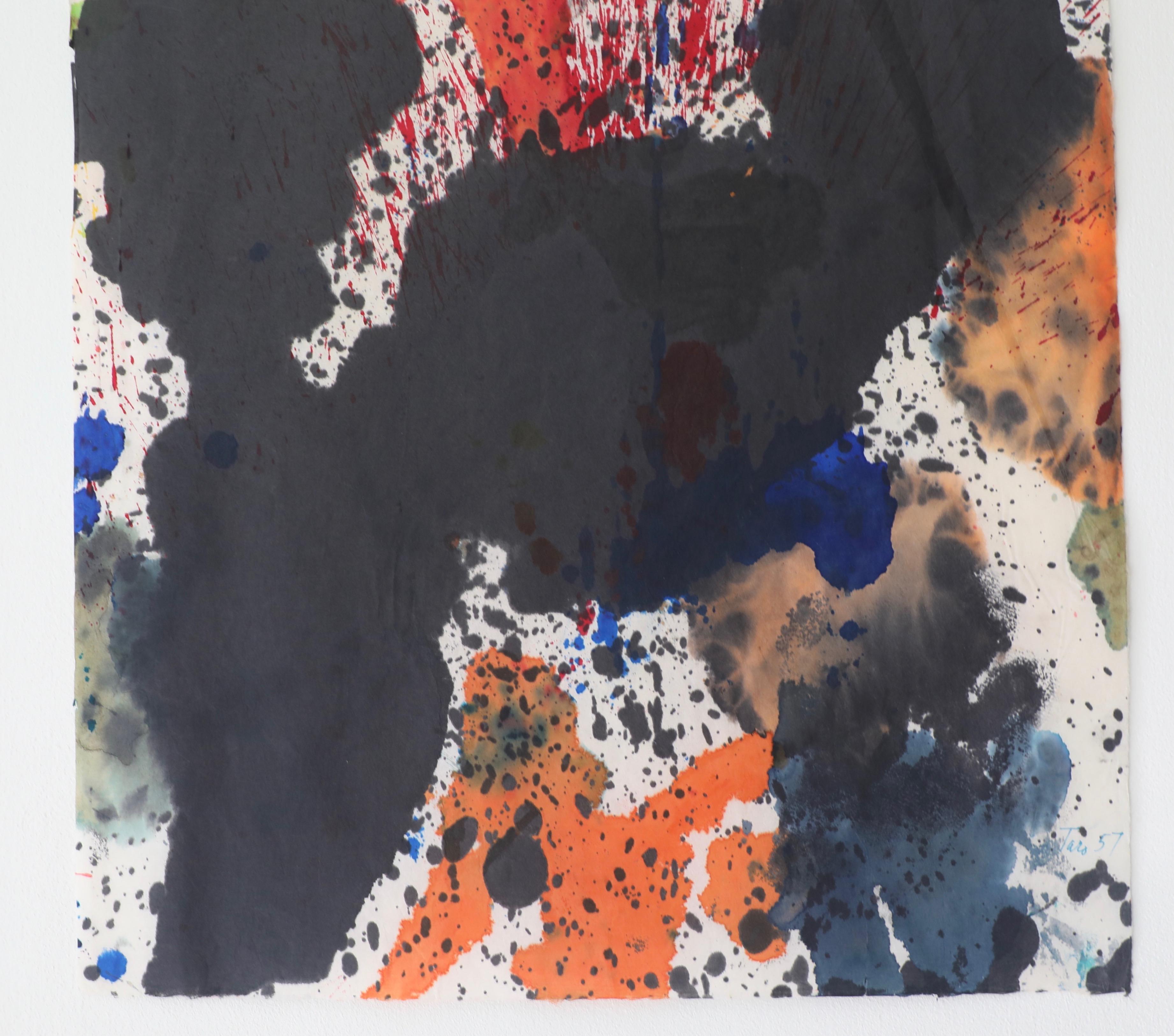 Taro Yamamoto, Colorful Abstract Watercolor on Paper  2