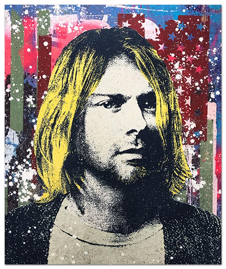 what did kurt cobain varnish his paintings with