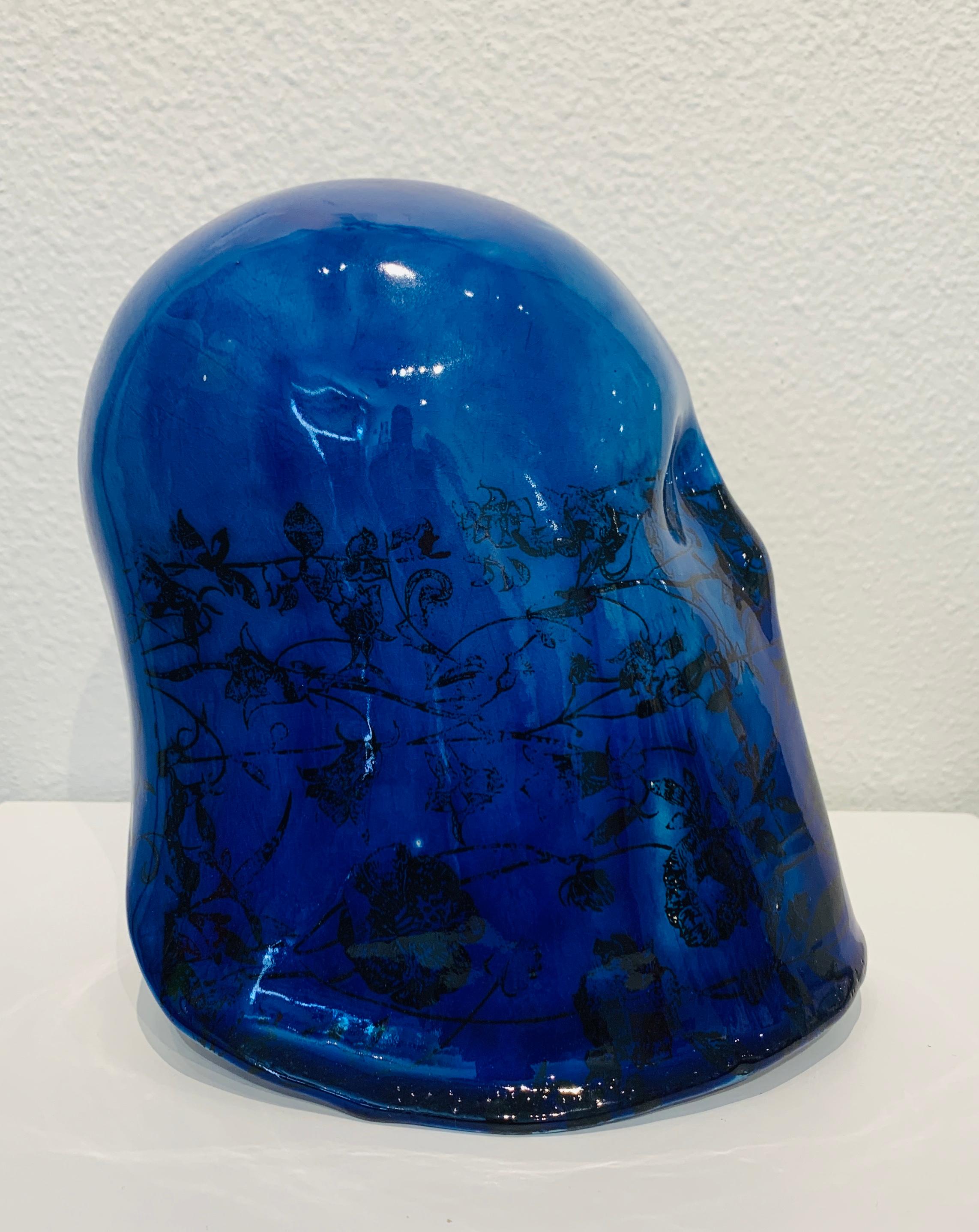 Cobalt Veil - Blue Abstract Sculpture by Chloe Rizzo