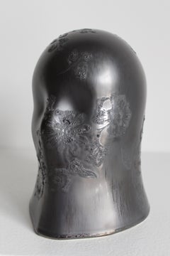 "Wild Silver Veil", Chloe Rizzo Sculpture Porcelain Glaze Silver Gray Female