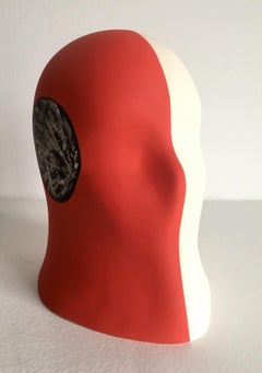 Chloe Rizzo, "Taking Flight Veil" Sculpture Porcelain, Glaze, Red White, Female