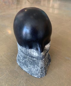 Chloe Rizzo, "Black & White Veil" Sculpture Porcelain Glaze Black White Female