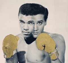 The Greatest Gold AP, by Julian Prolman Elvis Mohammed Ali Boxing Glitter 1960's