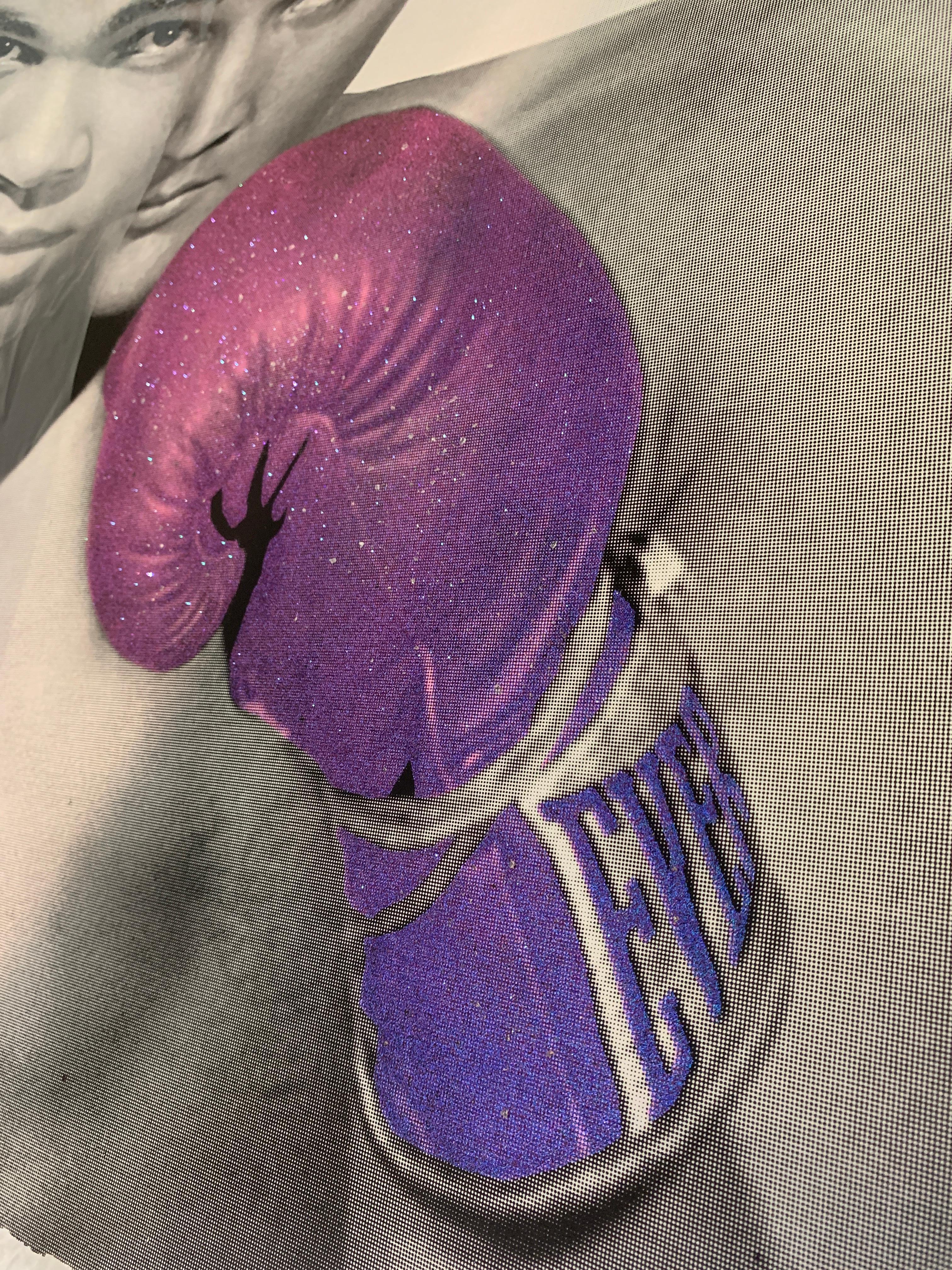 The Greatest Pink/Blue 1/10, by Julian Prolman Elvis Mohammed Ali Boxing Glitter - Pop Art Photograph by House of Orion