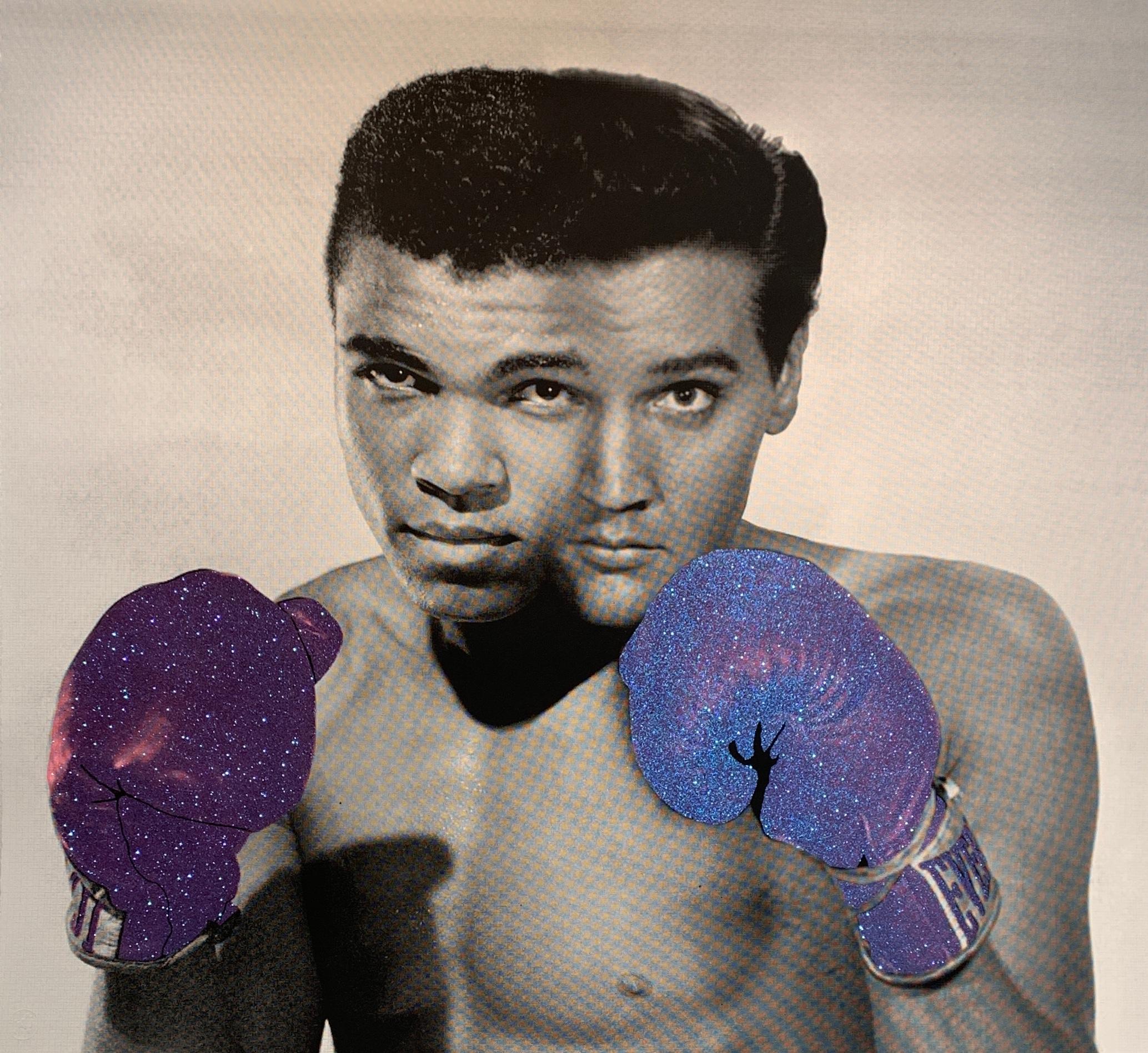 The Greatest Pink/Blue 1/10, by Julian Prolman Elvis Mohammed Ali Boxing Glitter - Photograph by House of Orion