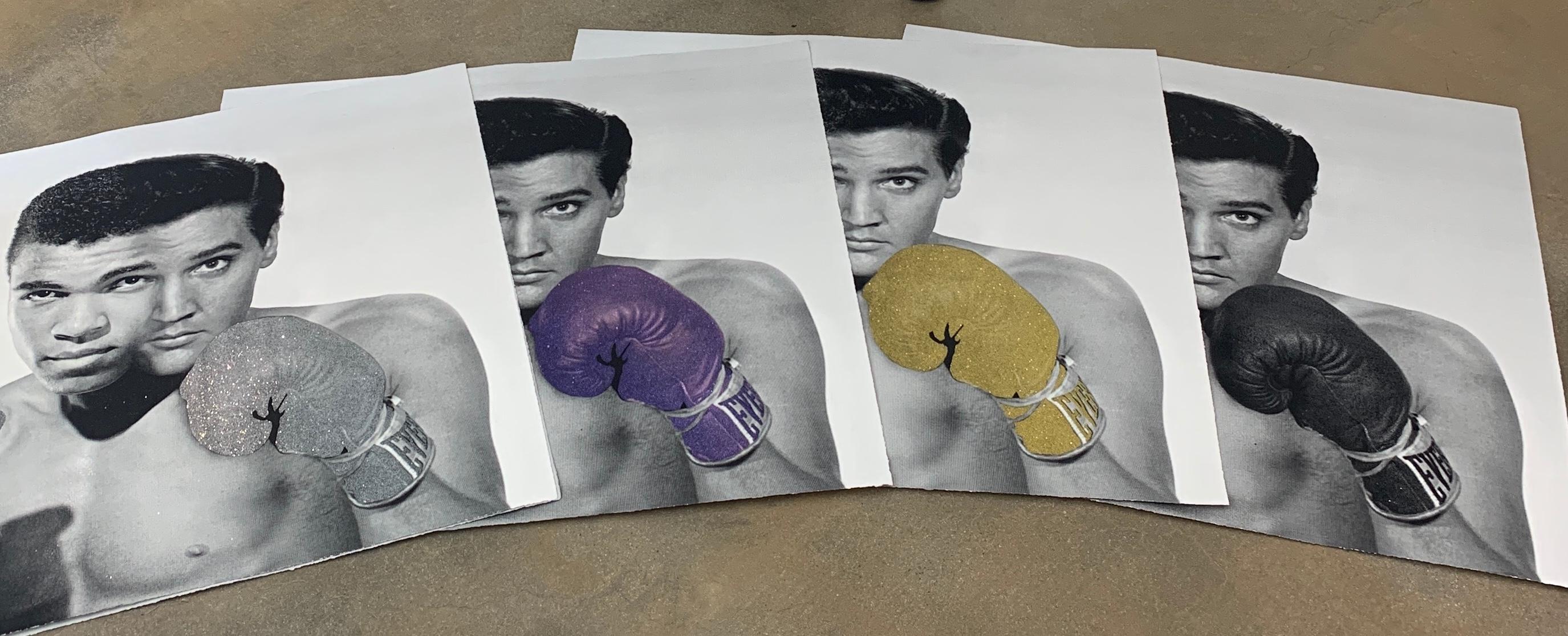 The Greatest Silver-Rainbow AP, Julian Prolman Elvis Mohammed Ali Boxing Glove For Sale 3