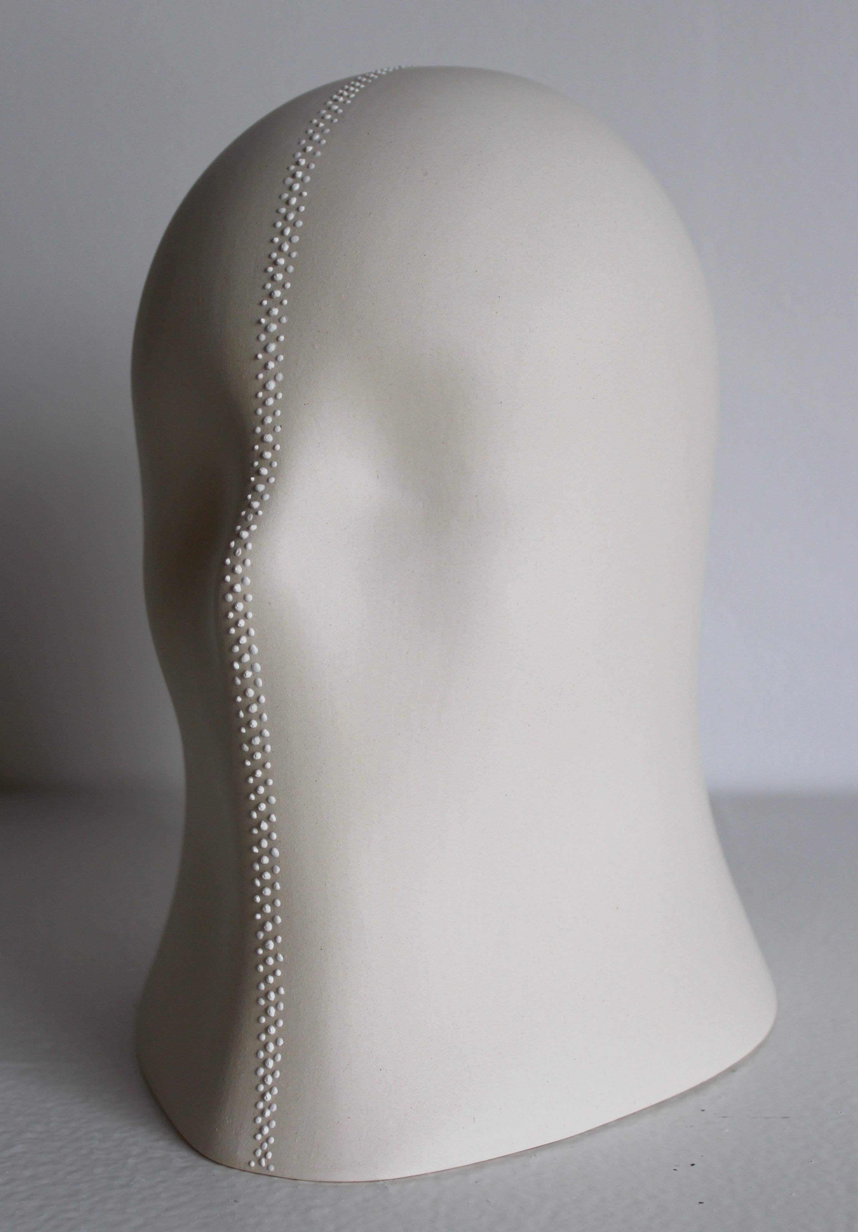 Fasten Veil, Chloe Rizzo Sculpture Porcelain Glaze White Female Bondage Zipper 5