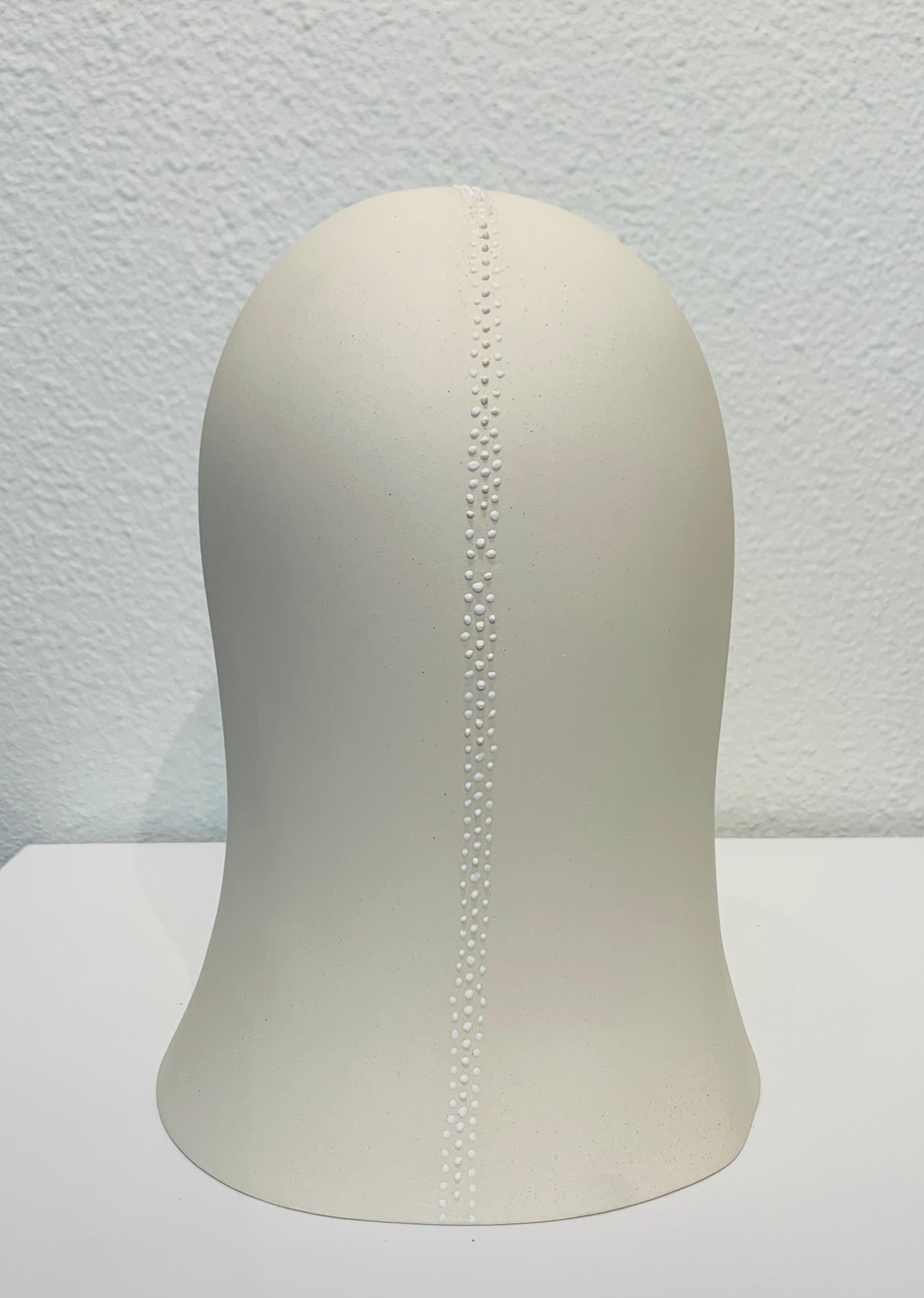 Fasten Veil, Chloe Rizzo Sculpture Porcelain Glaze White Female Bondage Zipper 1