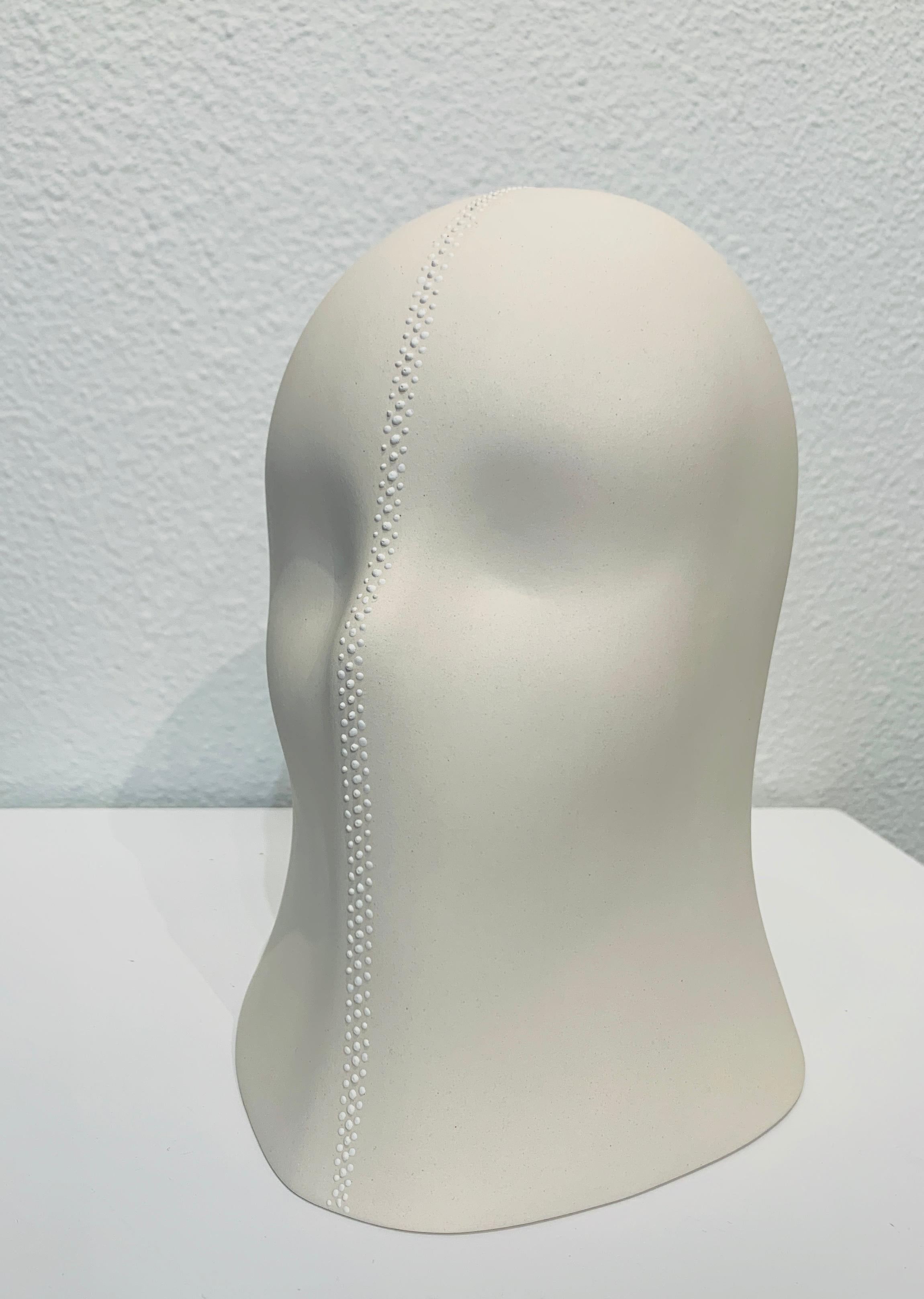 Fasten Veil, Chloe Rizzo Sculpture Porcelain Glaze White Female Bondage Zipper 3