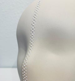 Fasten Veil, Chloe Rizzo Sculpture Porcelain Glaze White Female Bondage Zipper