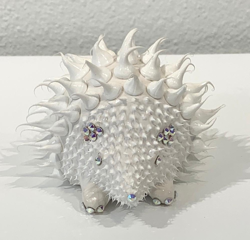 Hedgehog Pair (Mini), Eddy Maniez Sculpture French Ceramic Silicone Swarovski 2