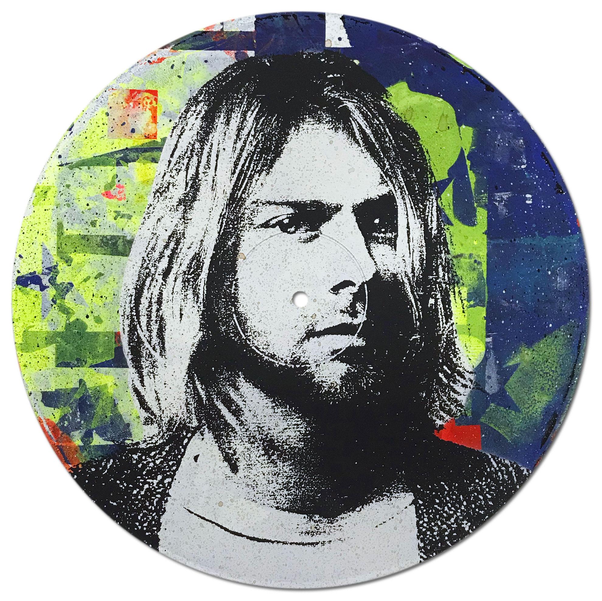 Kurt Cobain Vinyl 1-10, Greg Gossel Pop Art LP Record (Singles & Sets Available)

These vinyl LP's were created for Greg Gossel's show 