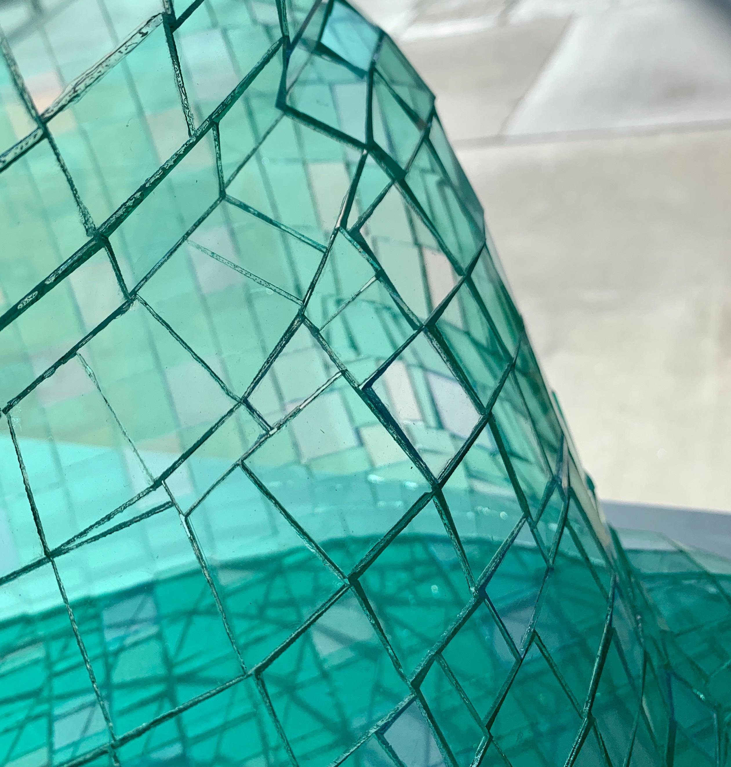 Glass Pillow (Green), Colin Roberts Plexiglass Sculpture Transparent For Sale 4