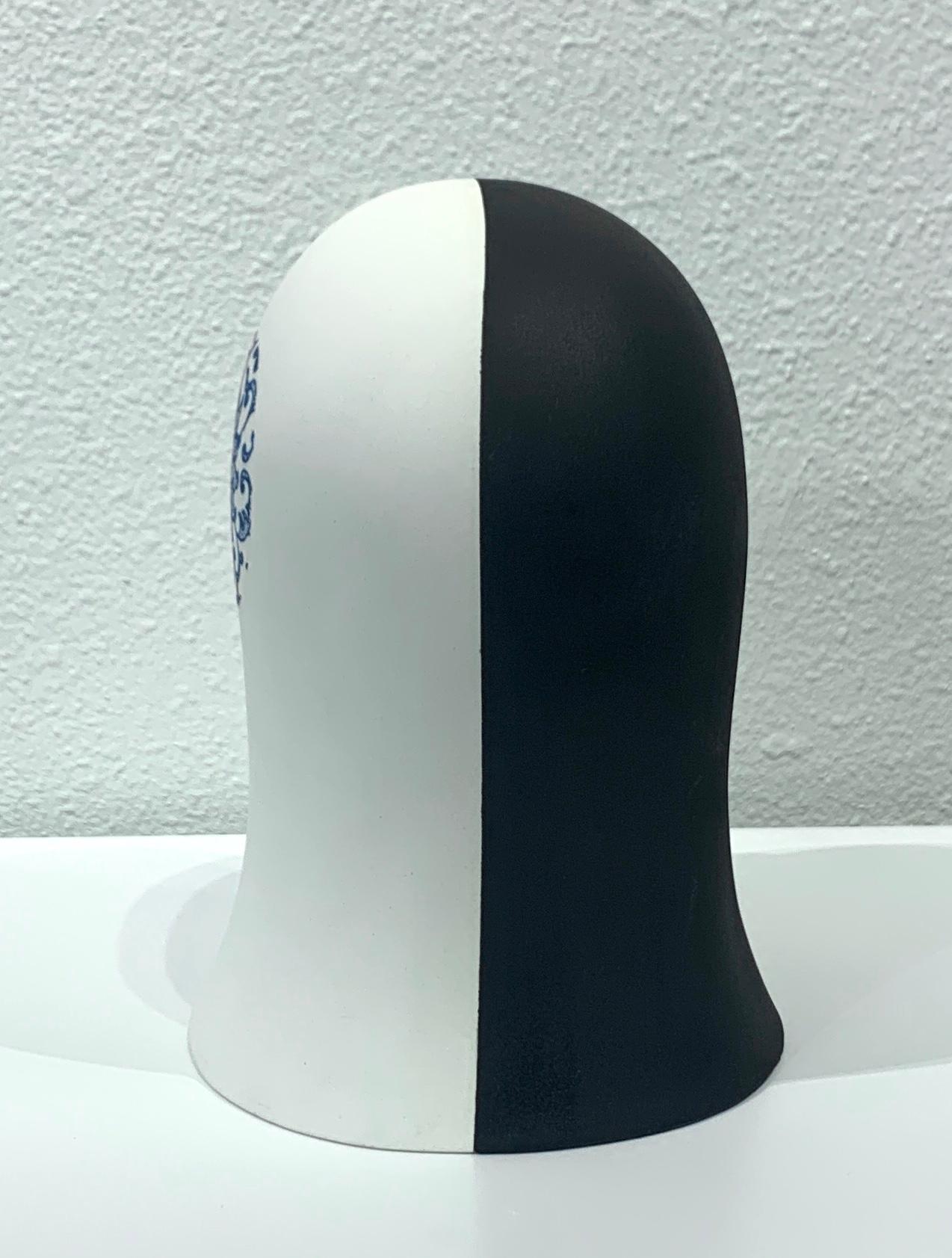 Black/White Veil, Chloe Rizzo Sculpture Porcelain Female Head For Sale 3