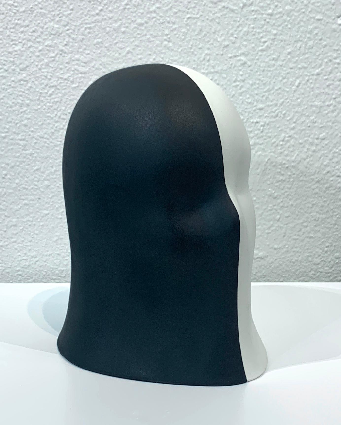 Black/White Veil, Chloe Rizzo Sculpture Porcelain Female Head For Sale 2