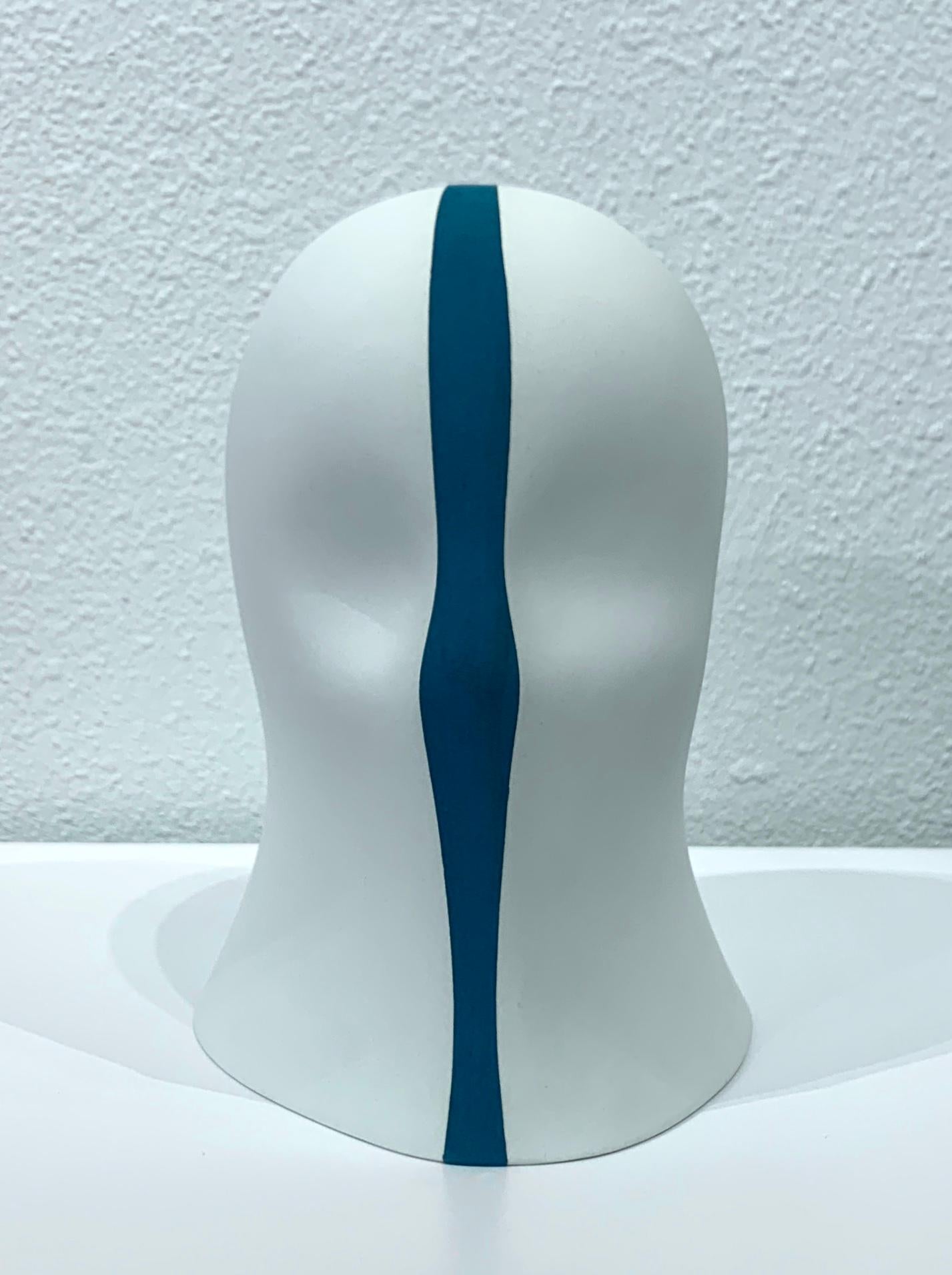 Teal Division Veil, Chloe Rizzo Sculpture Porcelain Female Head White

A porcelain and glaze sculpture by artist Chloe Rizzo.  Her 