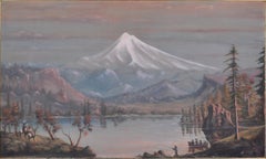 Monumental Antique Pacific NW Oil Painting Mt. Hood Oregon Cyrus Adams Reed 1875