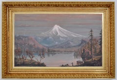 Monumental Antique Pacific NW Oil Painting Mt. Hood Oregon Cyrus Adams Reed 1875