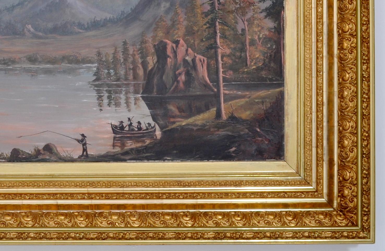 Monumental Antique Pacific NW Oil Painting Mt. Hood Oregon Cyrus Adams Reed 1875 7