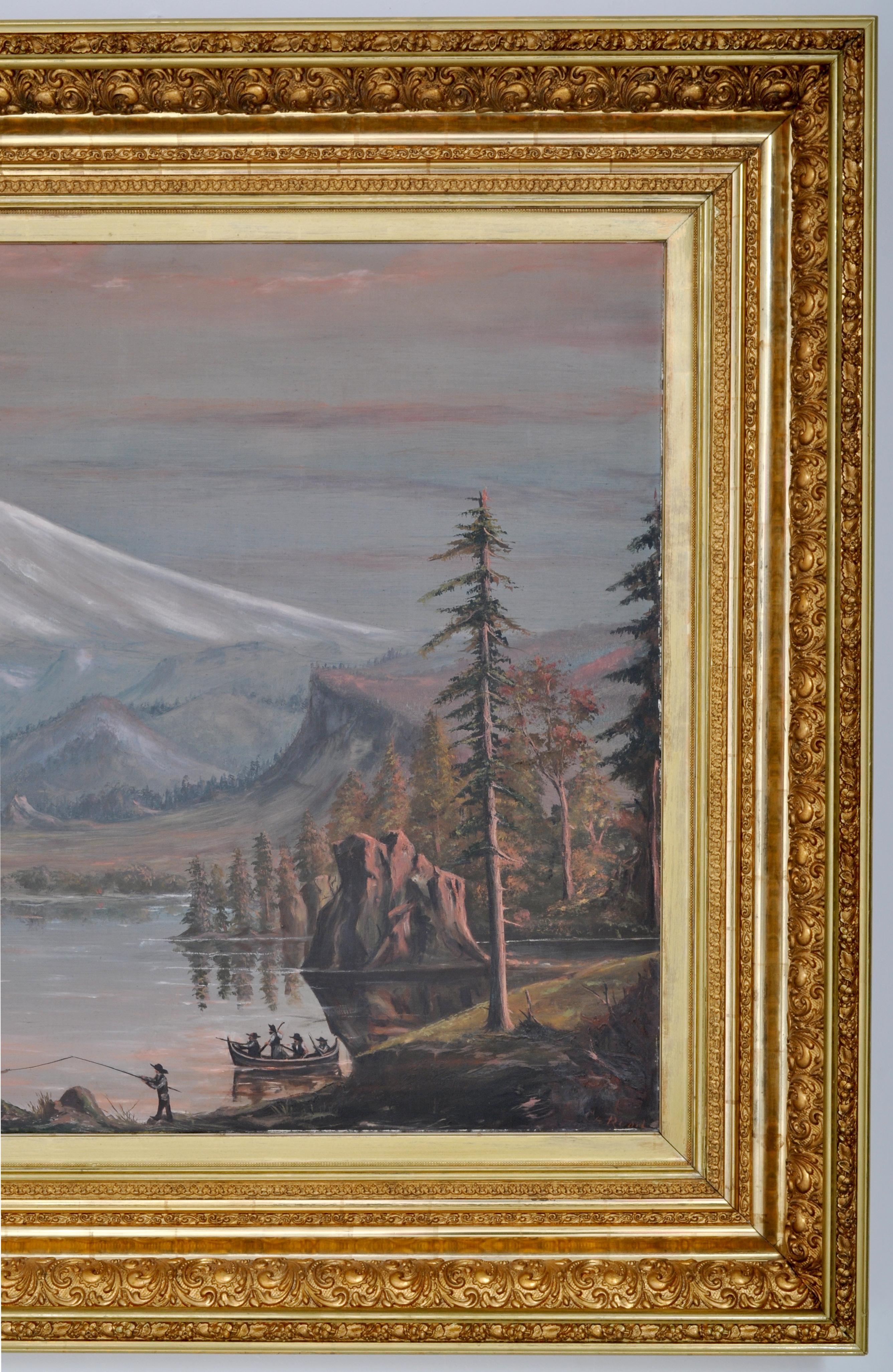 Monumental Antique Pacific NW Oil Painting Mt. Hood Oregon Cyrus Adams Reed 1875 1