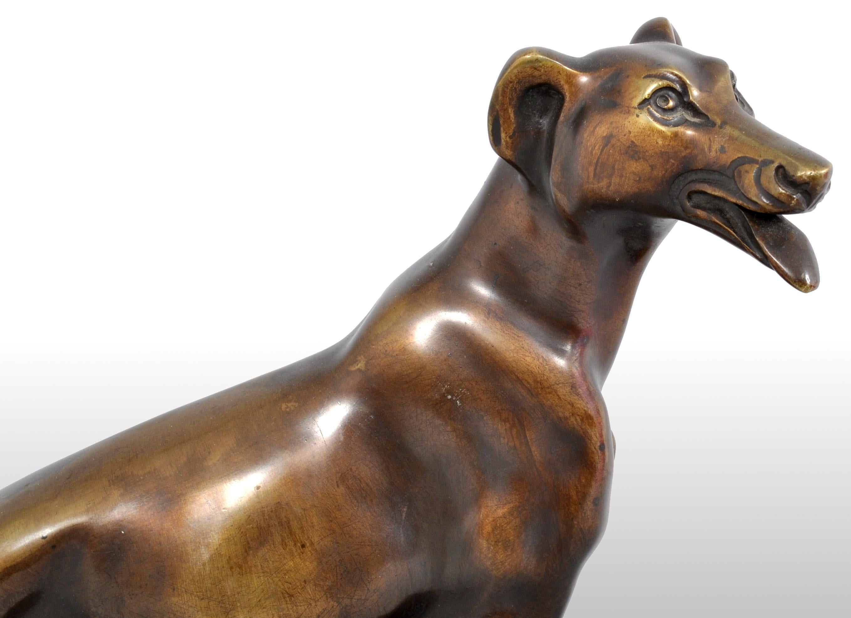 Antique French Art Deco Bronze Russian Borzoi/Wolfhound Louis-Albert Carvin 1925 5
