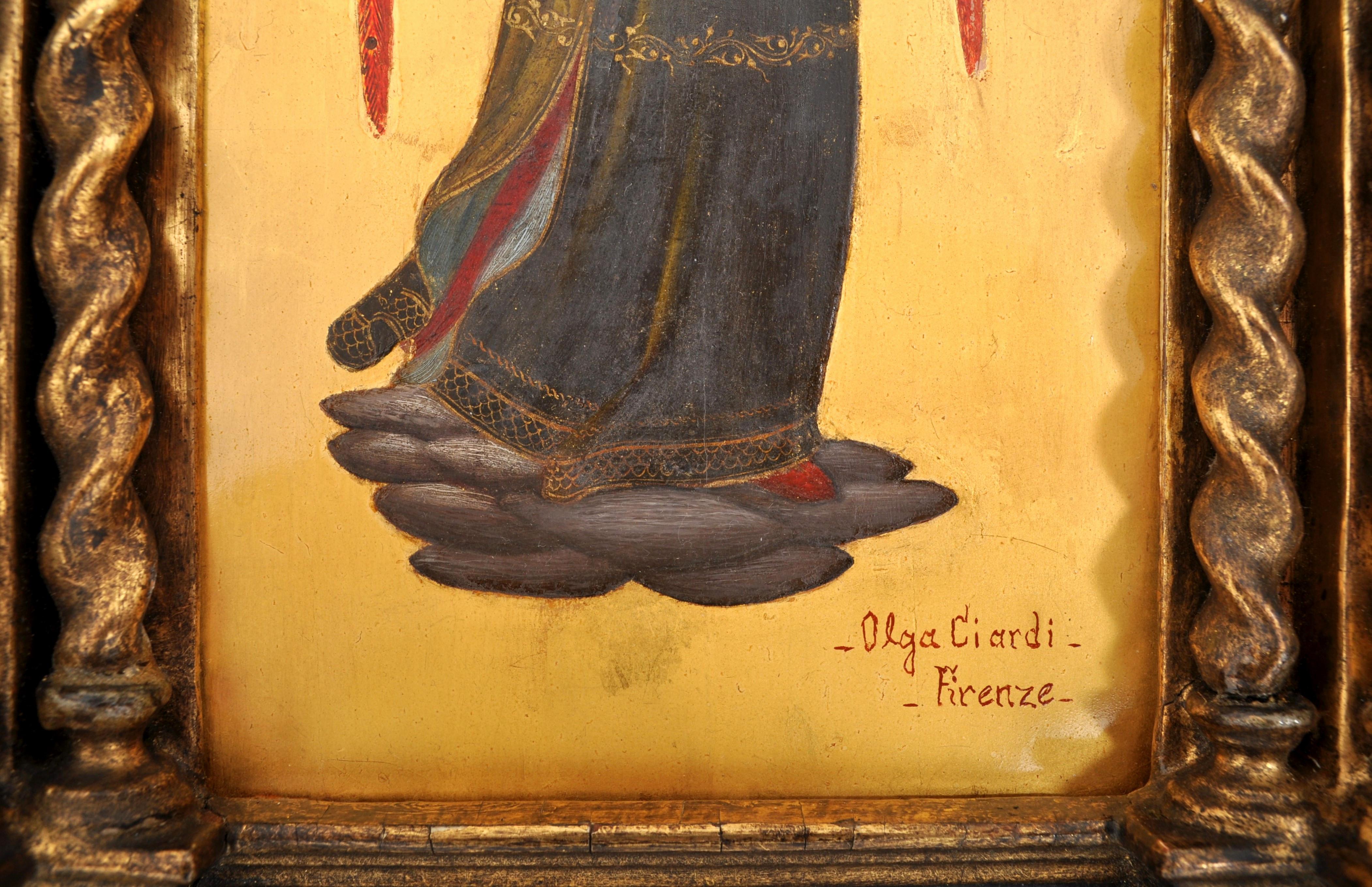 Antique 19thC. Italian Florentine Painted Gothic Renaissance Panels Olga Ciardi 8
