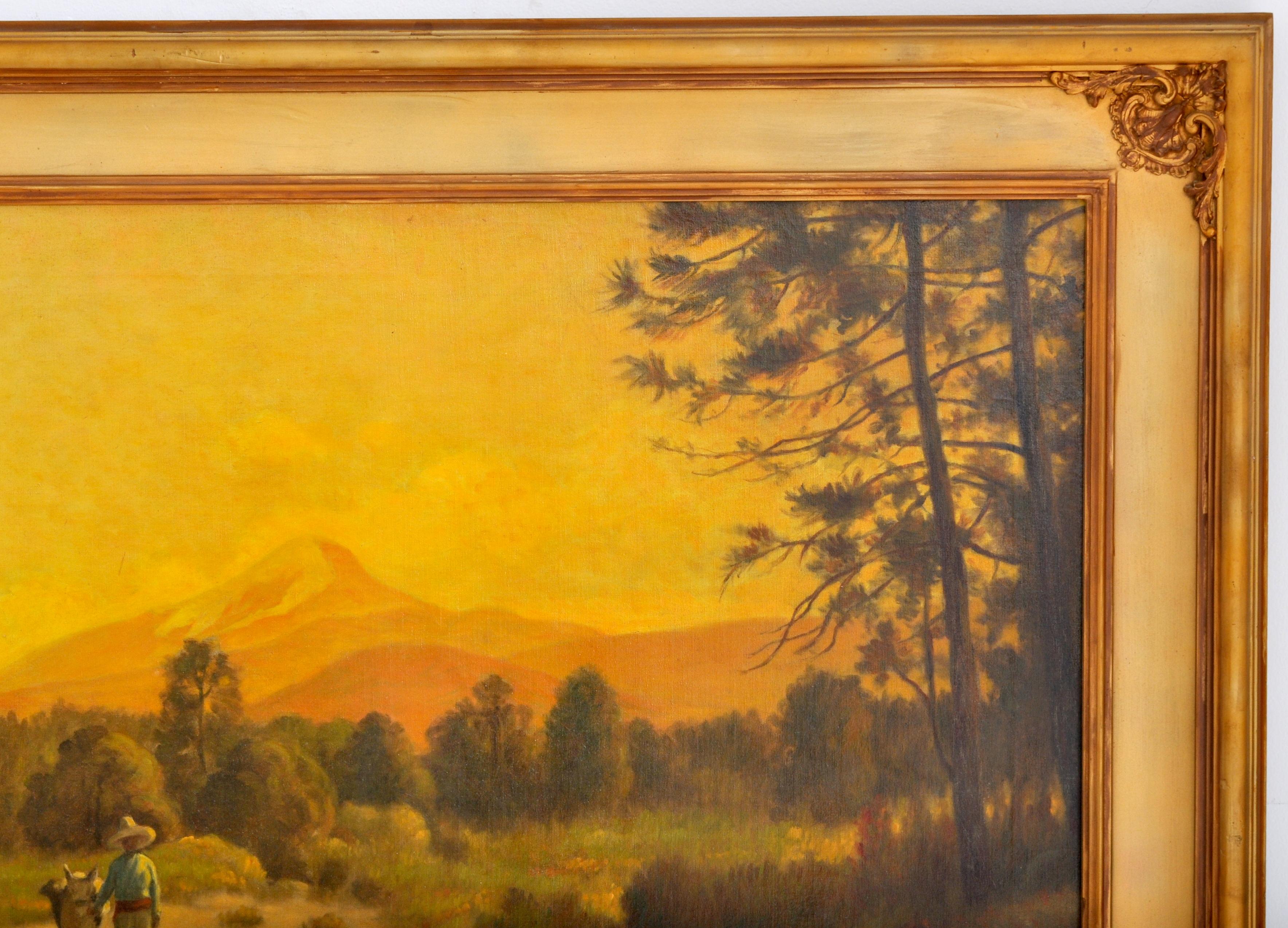 Ancienne huile américaine sur toile de Charles Holloway - Paysage sud-américain, 1915 en vente 6