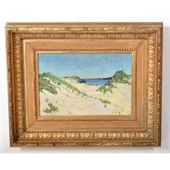 Antique French Impressionist Oil Painting "Cote d'Azur, St. Tropez" Henri Perrin