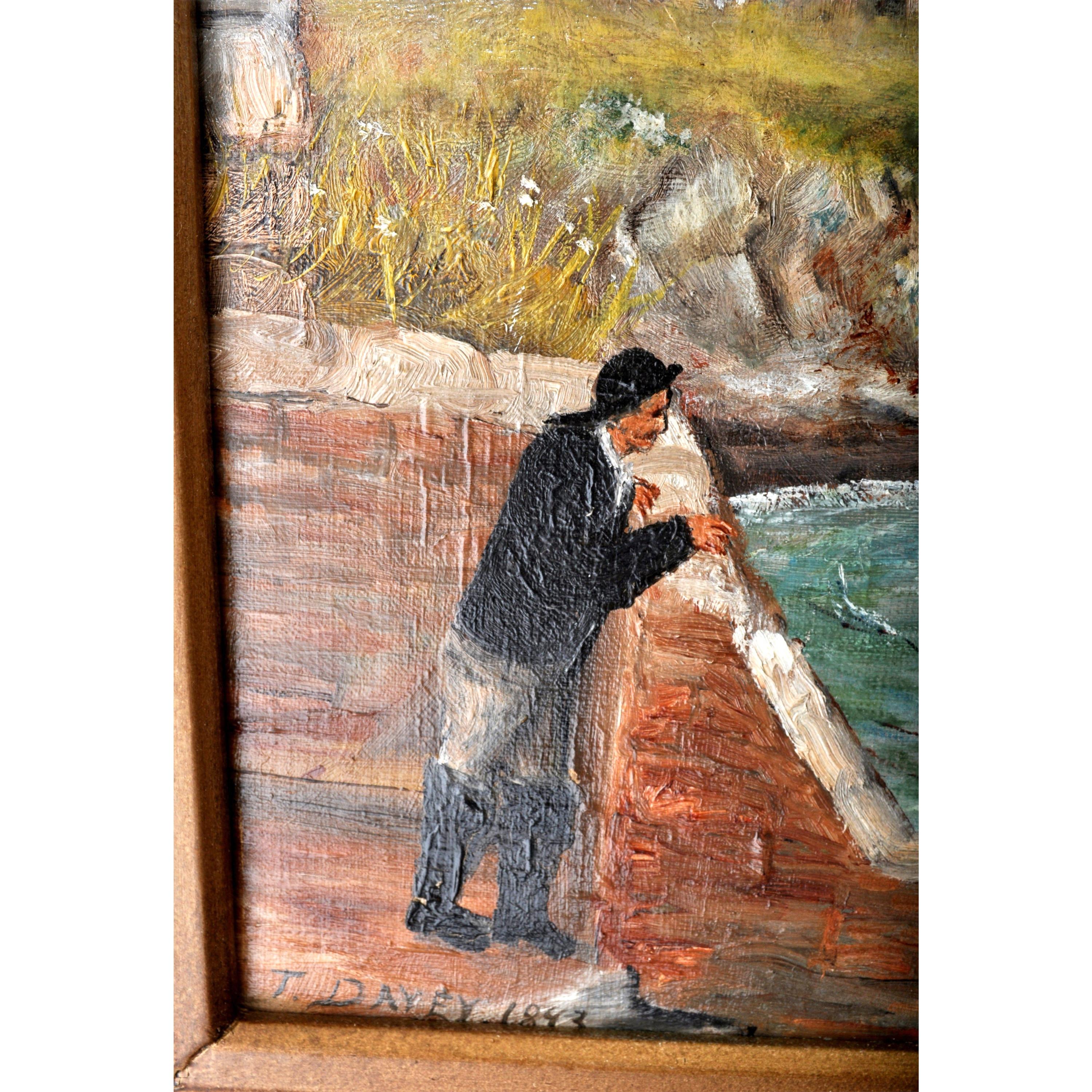 Antique Oil on Canvas Seascape Maritime Ships Painting by William Turner Davey For Sale 4