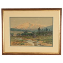 Antikes impressionistisches Gemälde „spanische Spitzen“, Colorado-Gebirge, Landschaft 1900